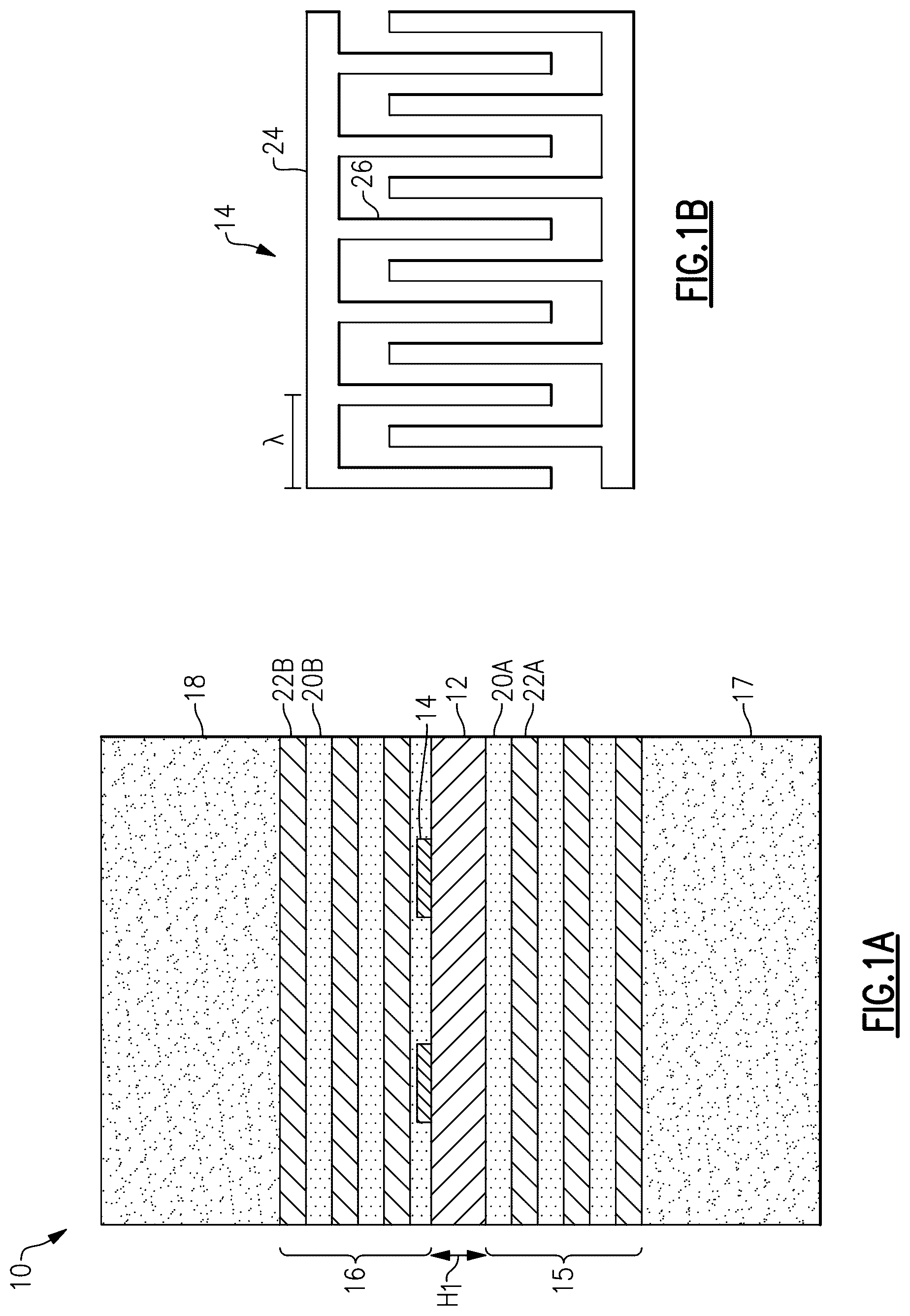 Patent US12620969 — Assembly with piezoelectric layer with embedded interdigital transducer electrode — Figure 1