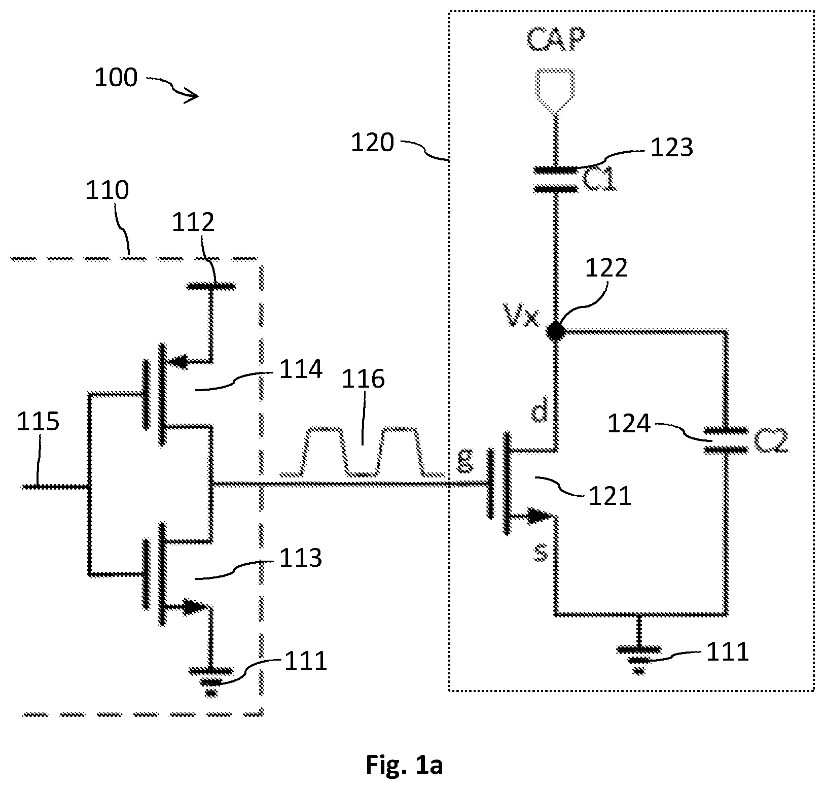 Patent US12620990 Figure 1 – Capacitor circuit and method for controlling a capacitor circuit