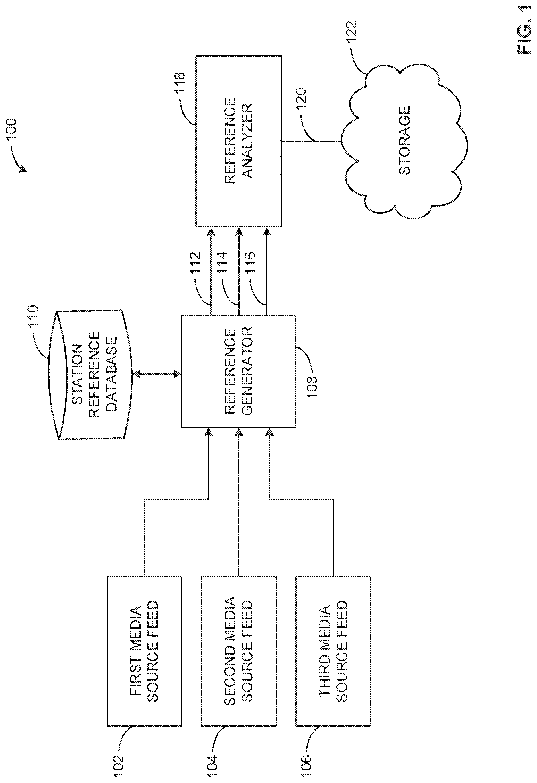 Patent US12621071 — Methods and apparatus for optimizing station reference fingerprint loading using reference watermarks — Figure 1