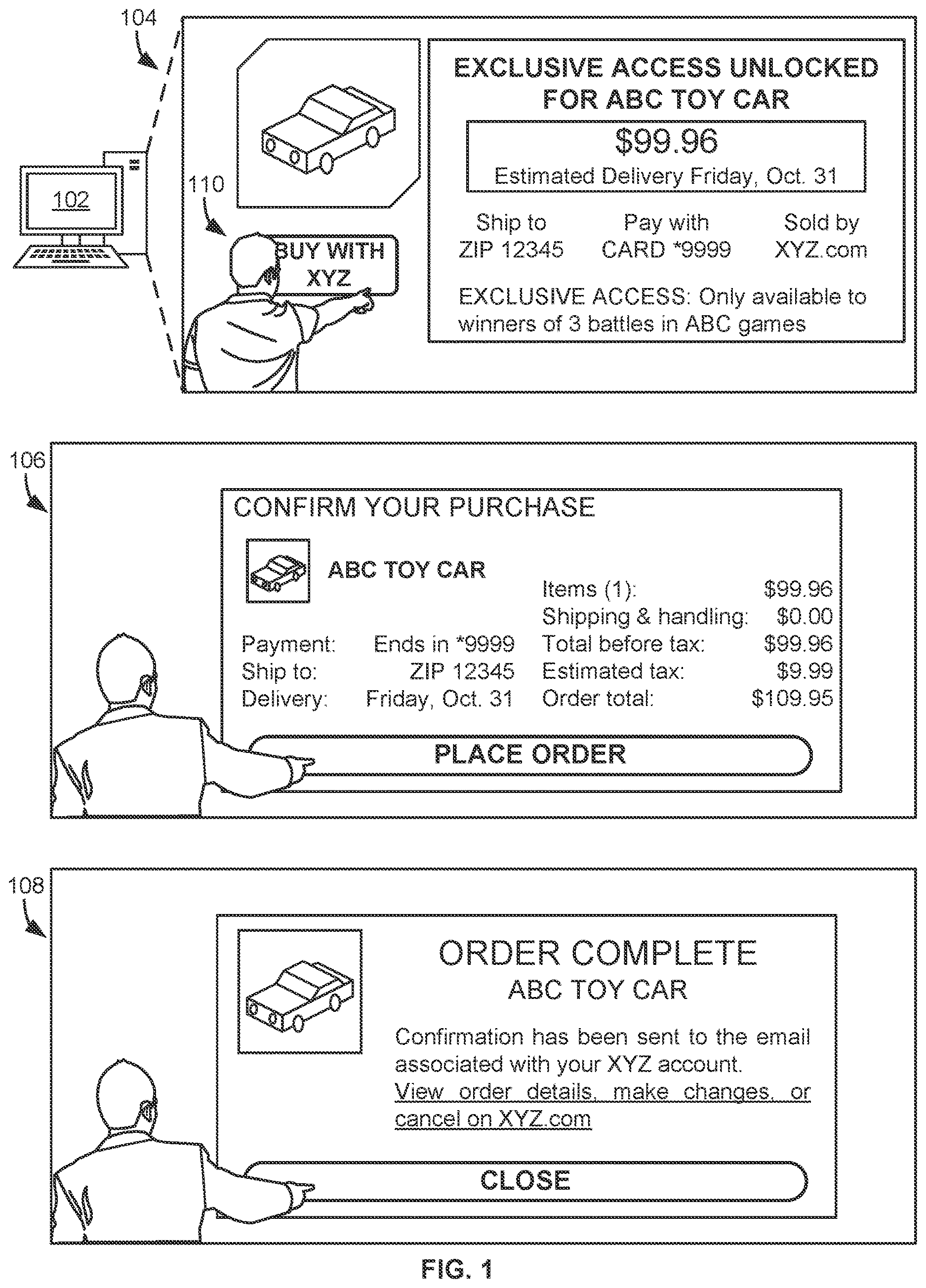 Patent US12621252 — Executing a service of a first online resource via a second online resource — Figure 1