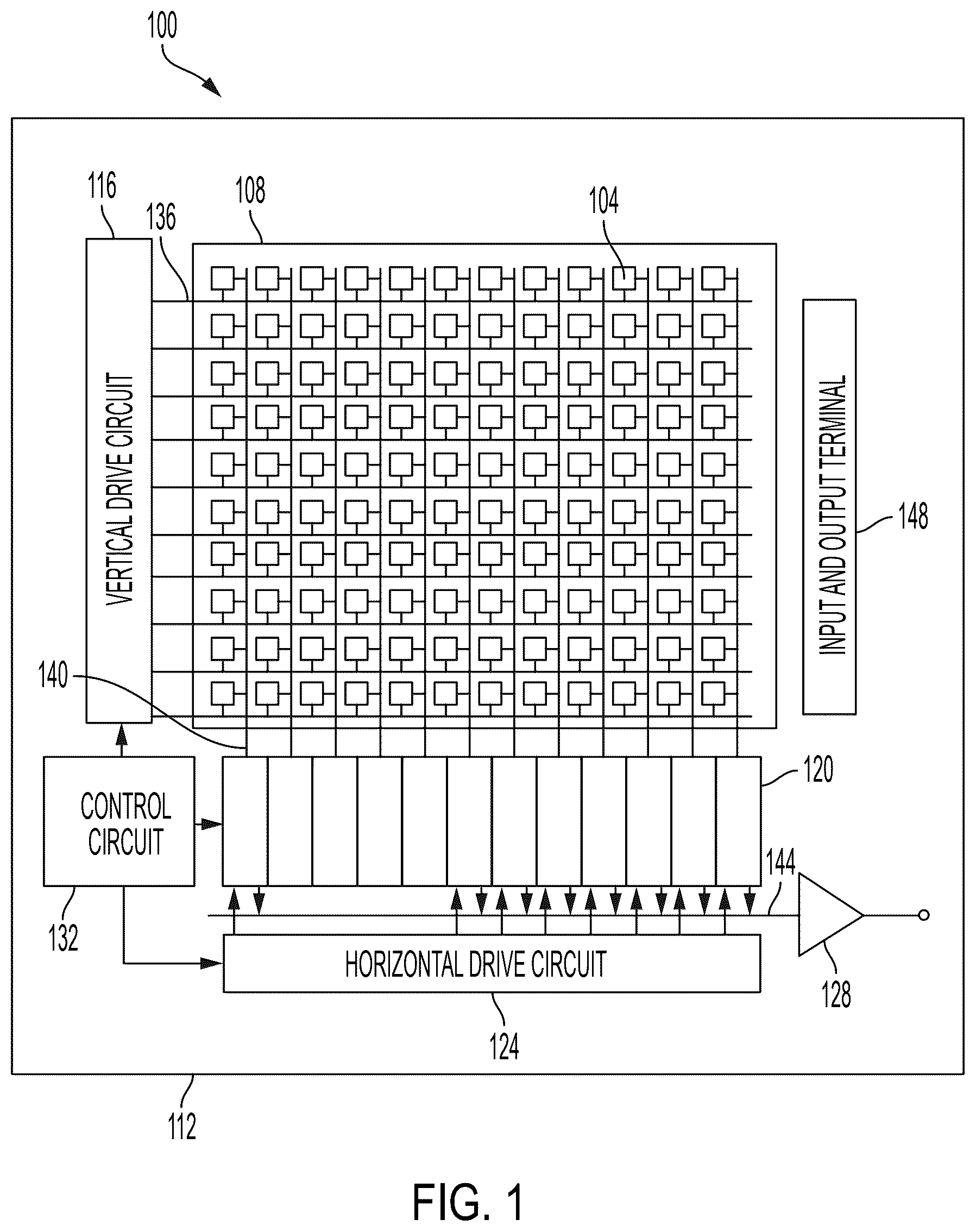 Patent US12621578 — Hyperspectral sensor with diffractive focusing elements and color filters — Figure 1