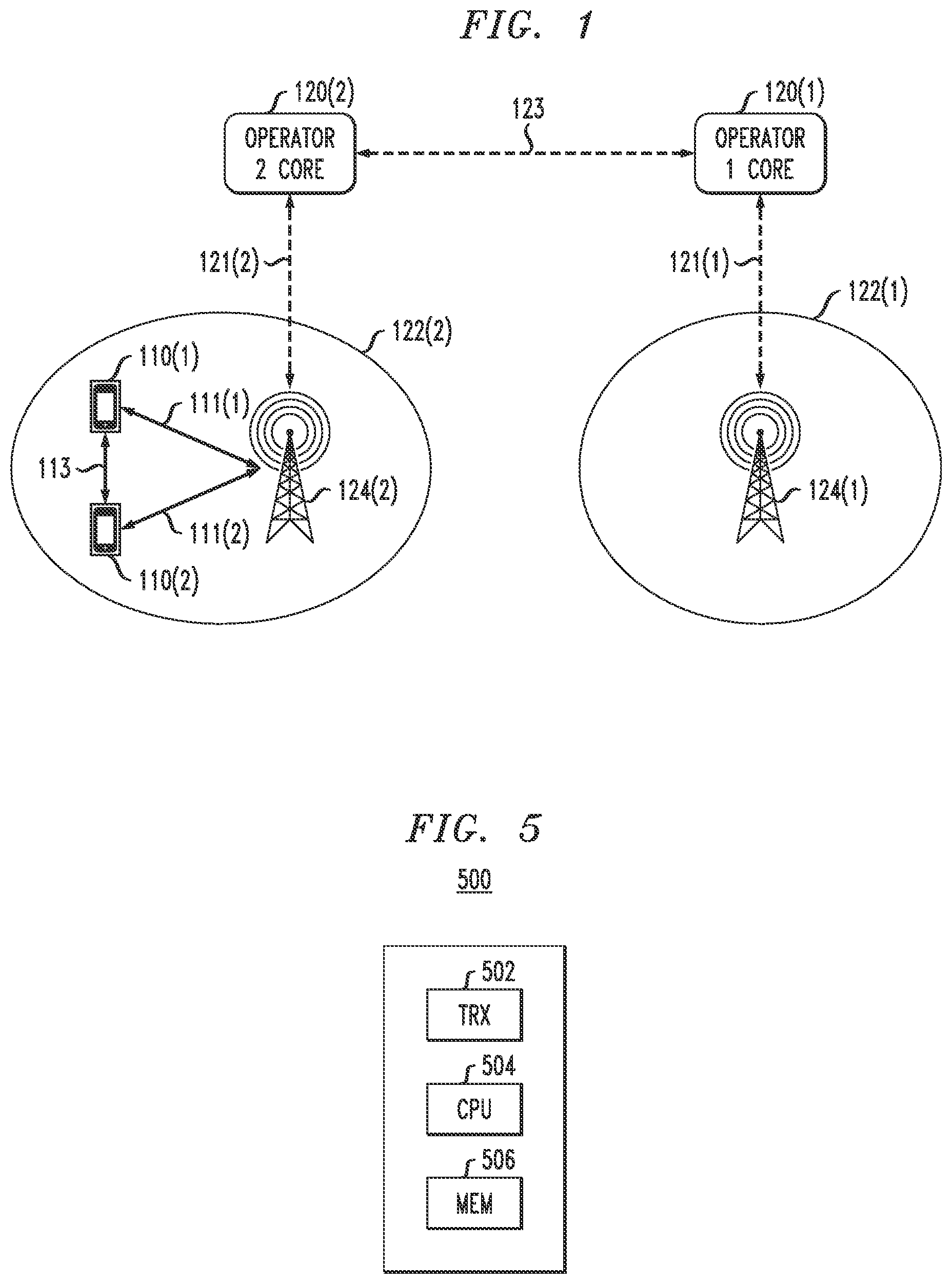 Patent US12621887 — Out-of-network side-link communications between DSDS devices — Figure 1