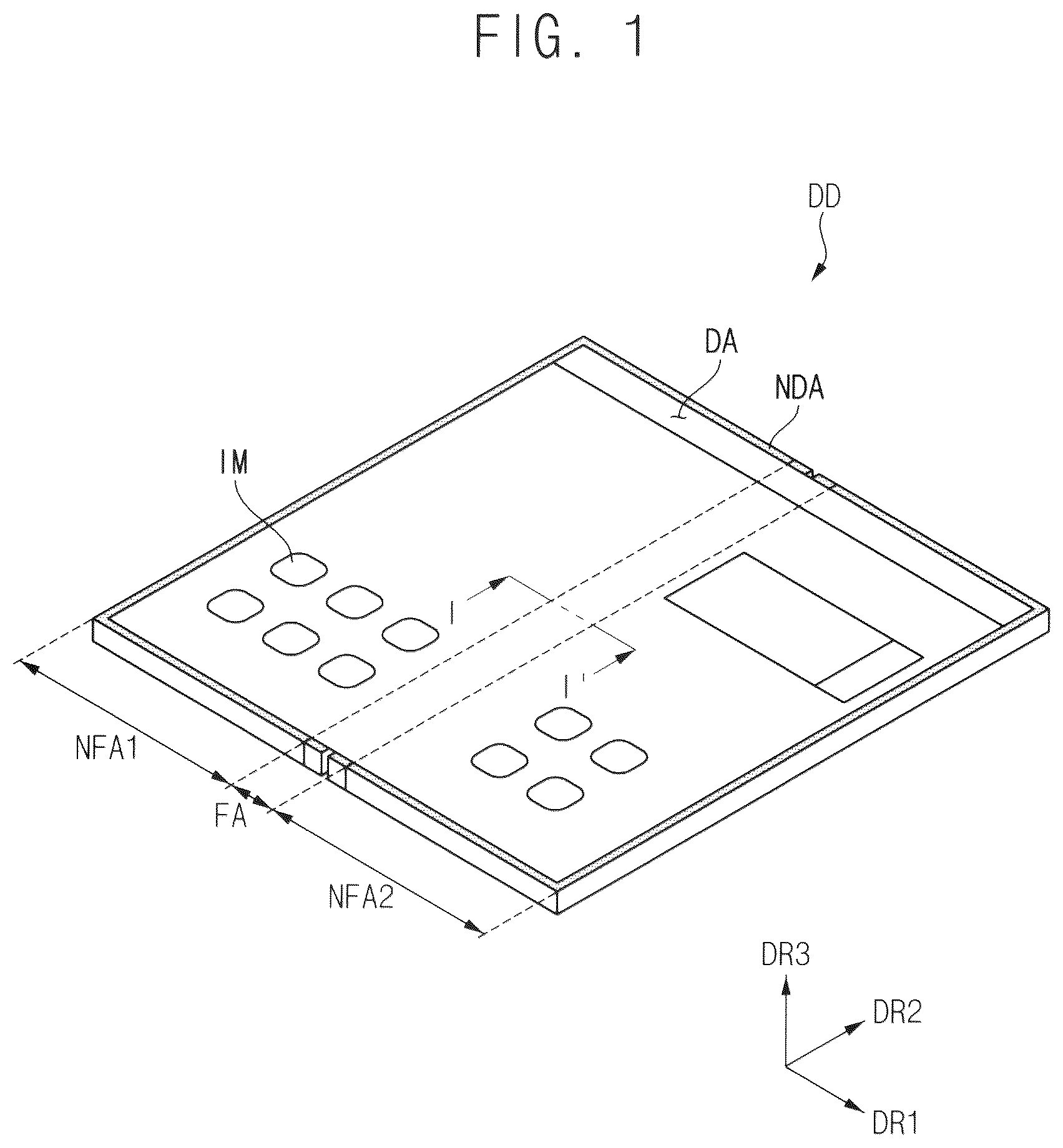 Patent US12621945 — Measurement area for folding area and foldable display device having the same — Figure 1