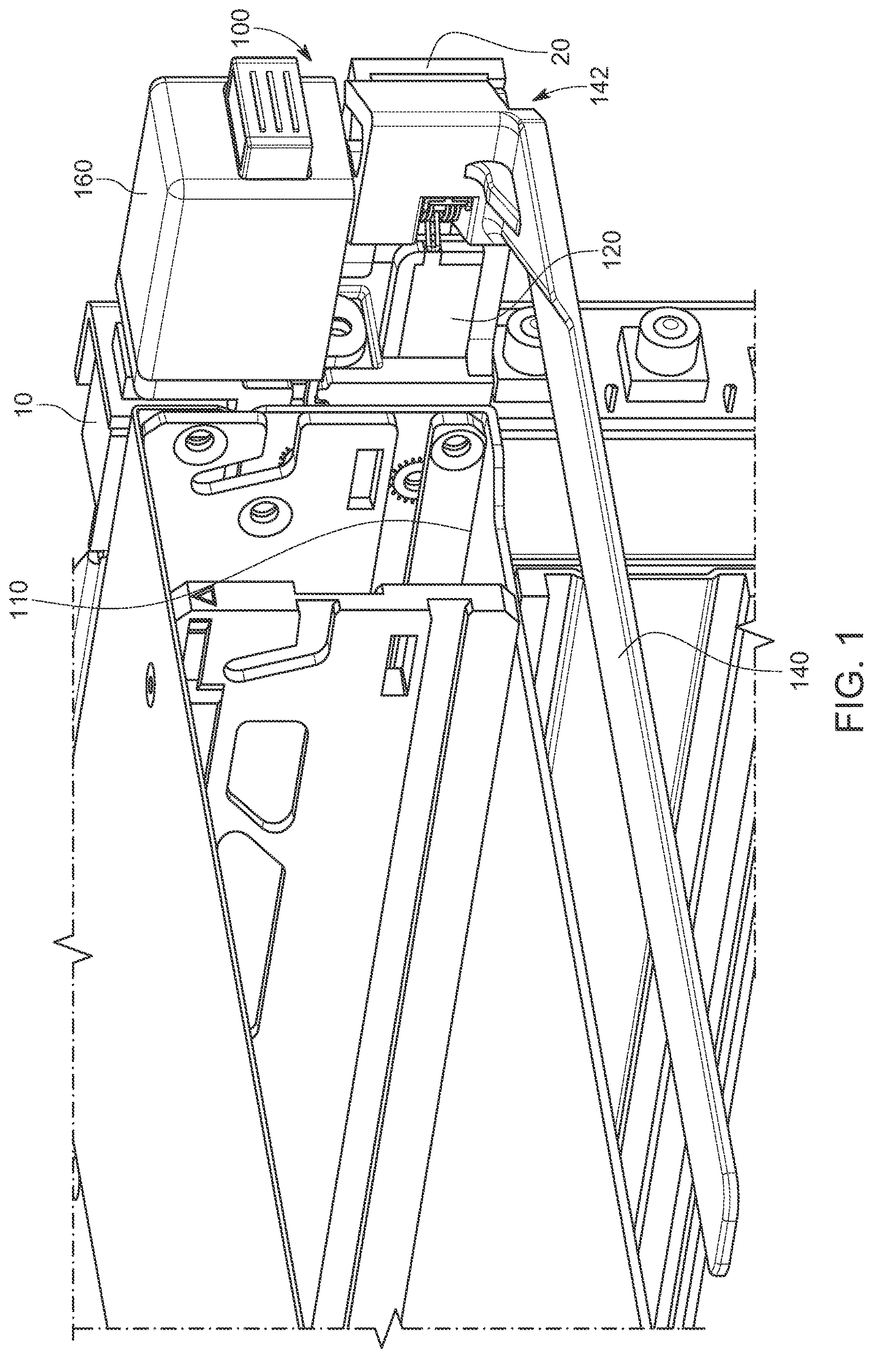 Patent US12621950 — Lockable computing device with movable lever — Figure 1