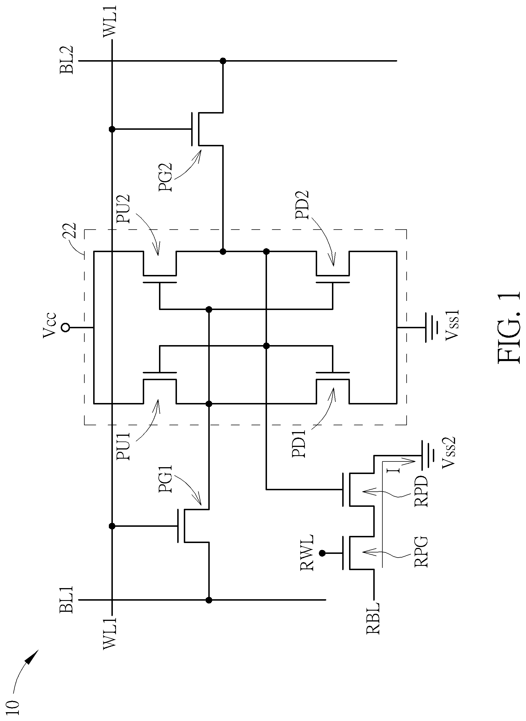 Patent US12621974 — Static random access memory and its layout pattern — Figure 1