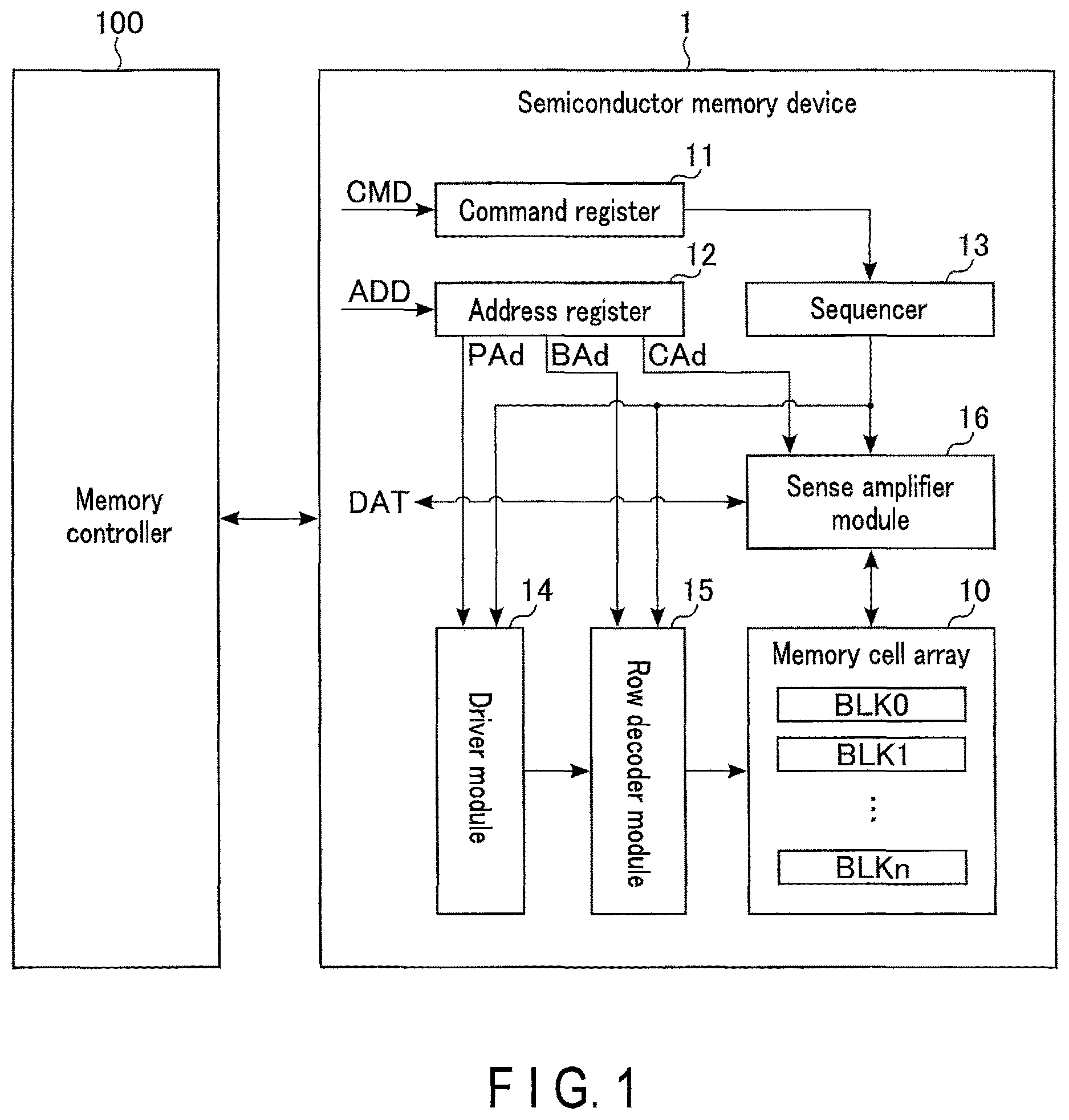 Patent US12621992 Figure 1 – Semiconductor memory device