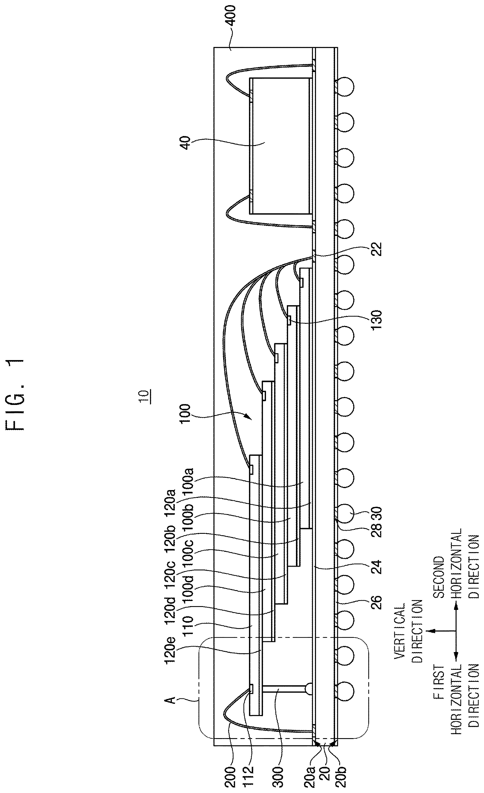 Patent US12622000 — Semiconductor package and method of manufacturing the semiconductor package — Figure 1