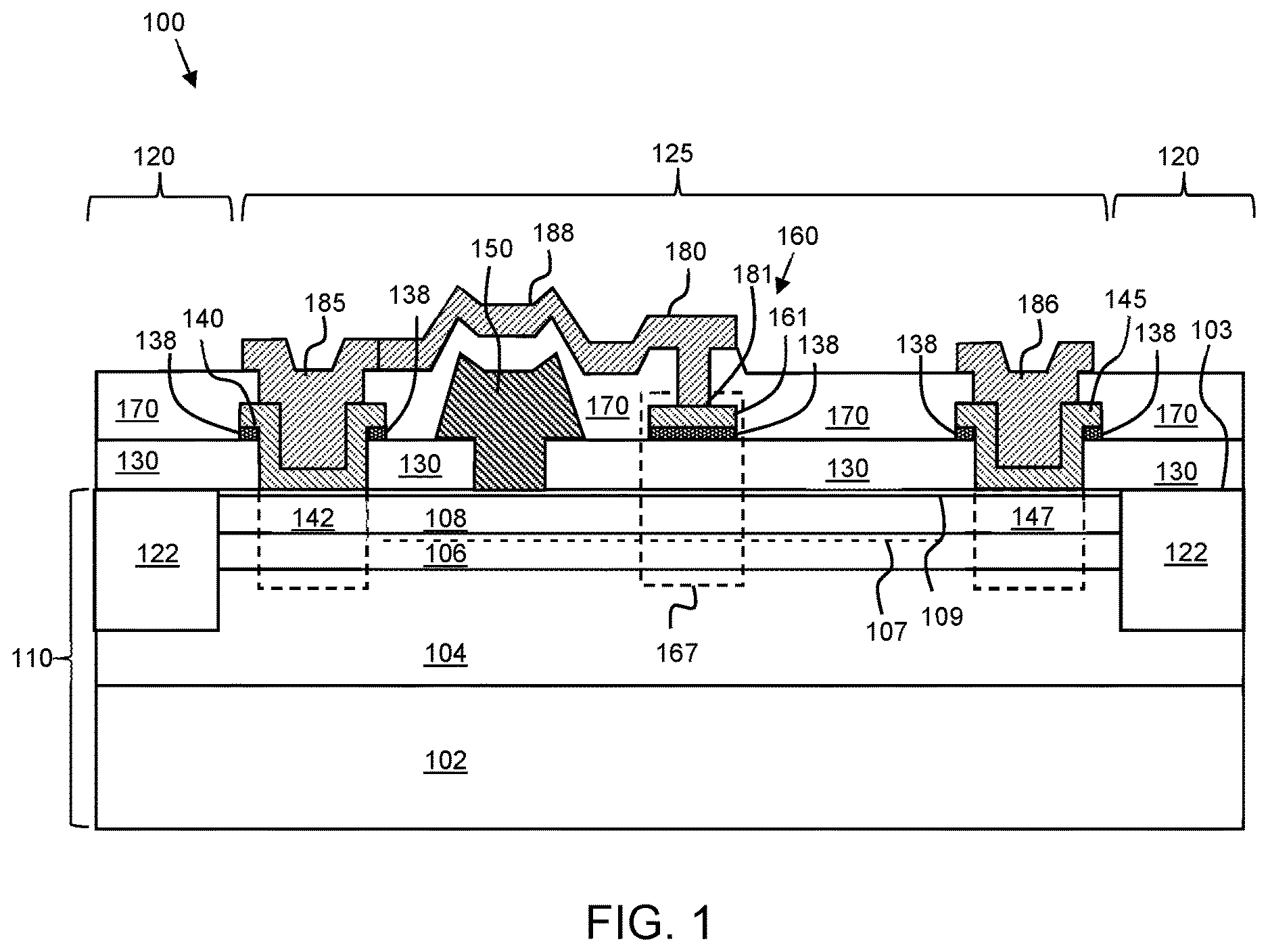 Patent US12622011 — Semiconductor device with diffusion barrier layer and method of fabrication therefor — Figure 1