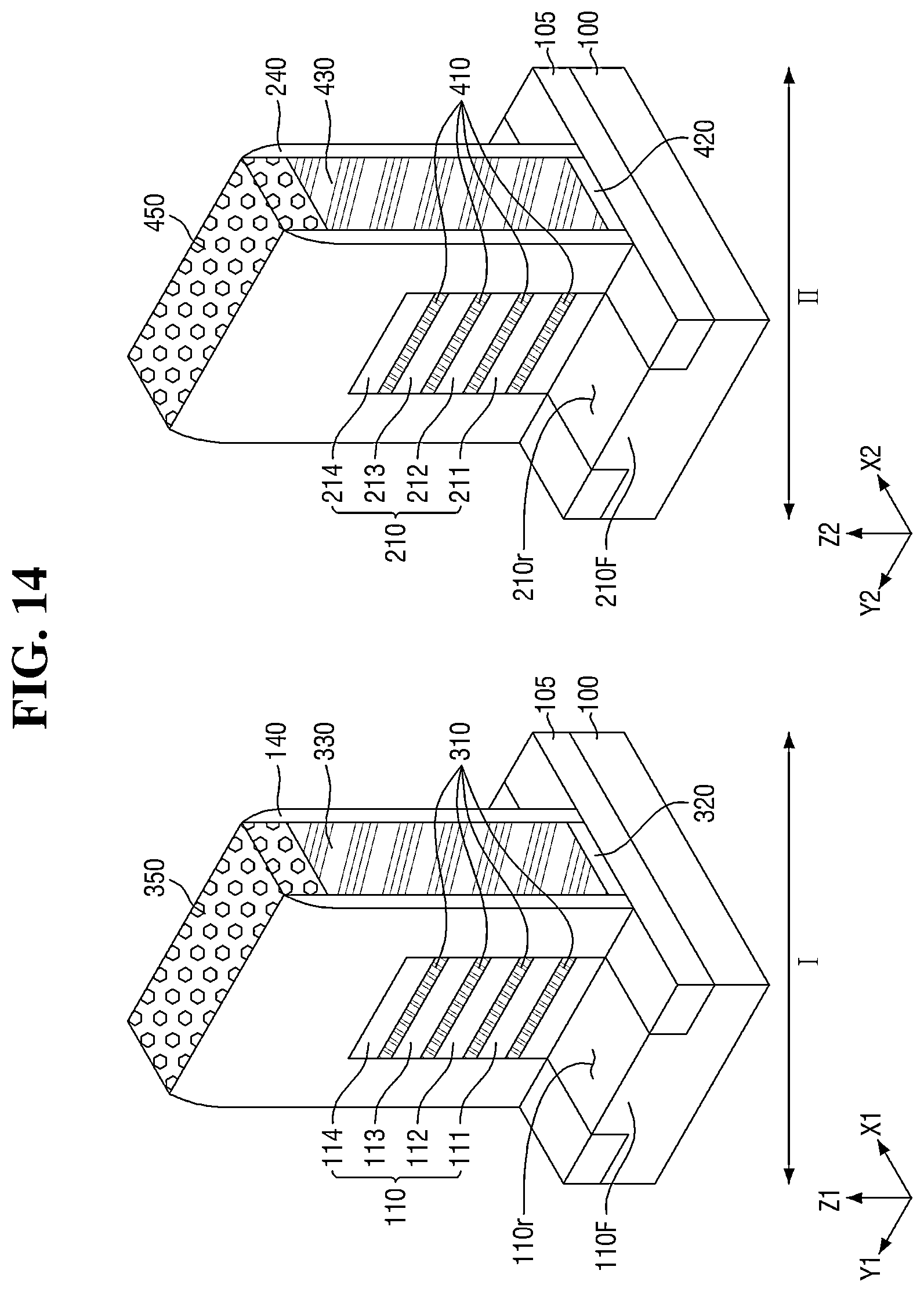 Patent US12622048 Figure 14 – Semiconductor device with multiple sheet patterns