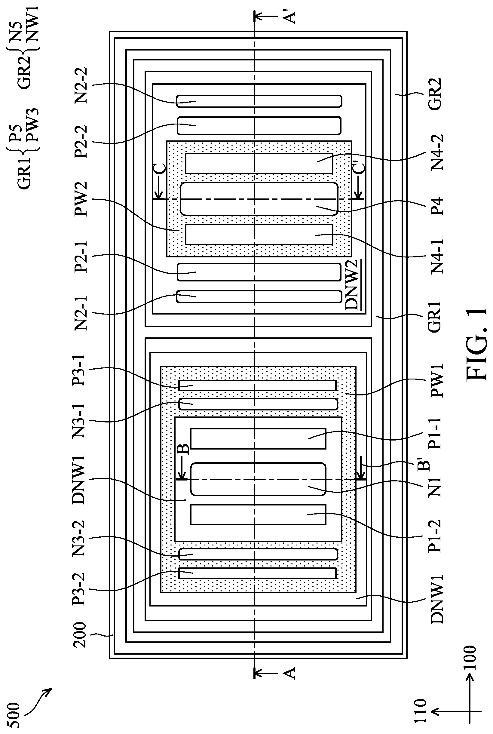 Patent US12622065 — Electrostatic discharge protection device — Figure 1
