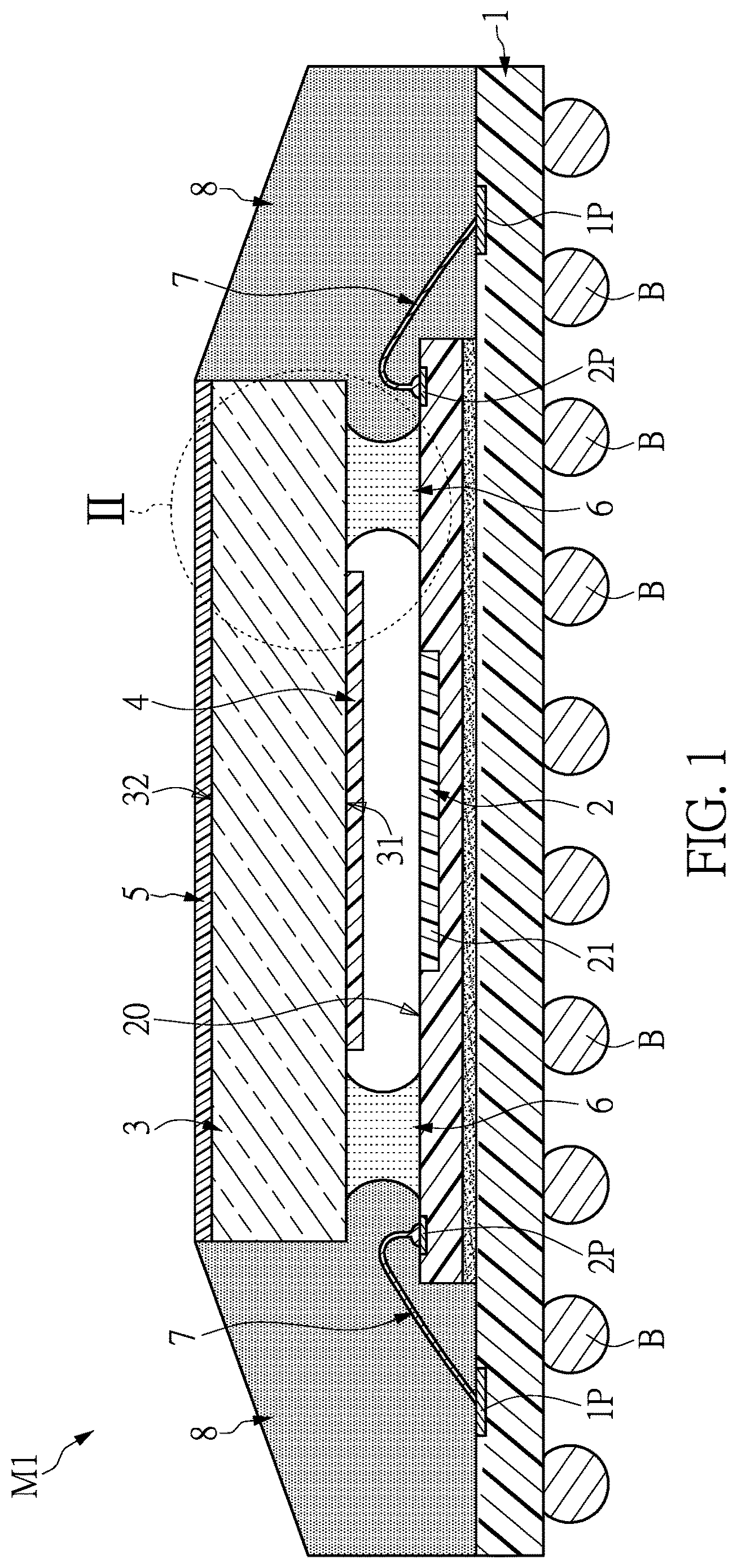 Patent US12622078 — Chip package structure — Figure 1