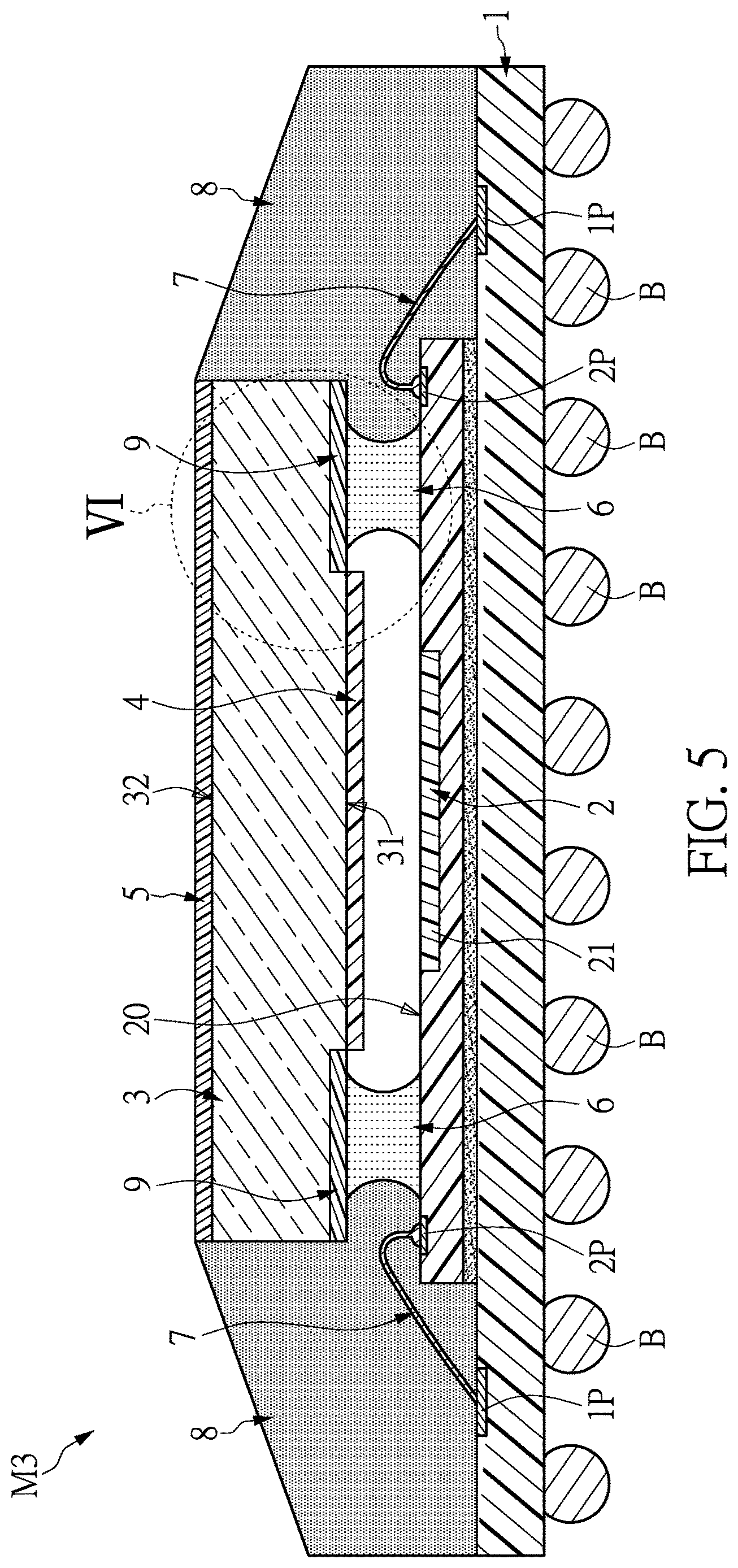 Patent US12622078 Figure 5 – Chip package structure