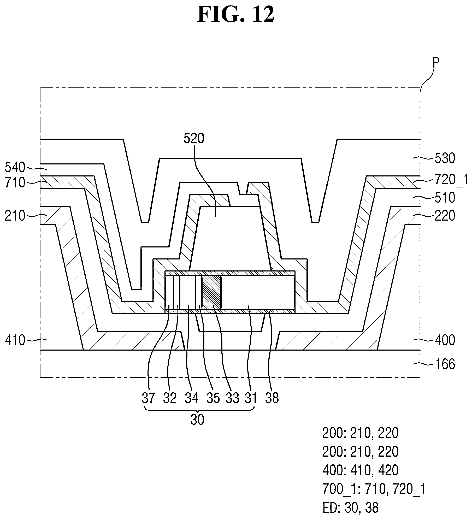 Patent US12622100 Figure 12 – Light emitting element and display device including the same