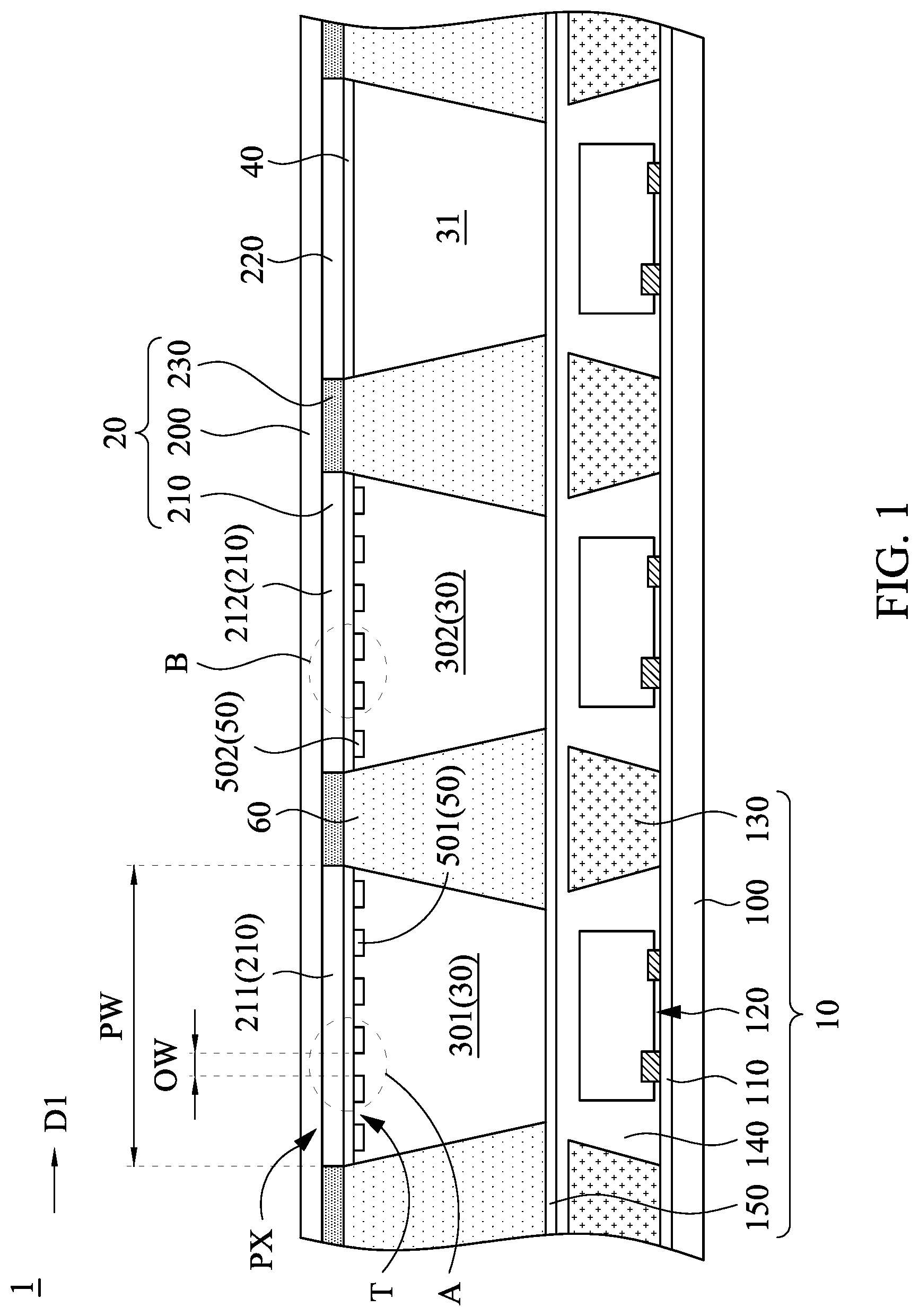 Patent US12622112 — Display device — Figure 1