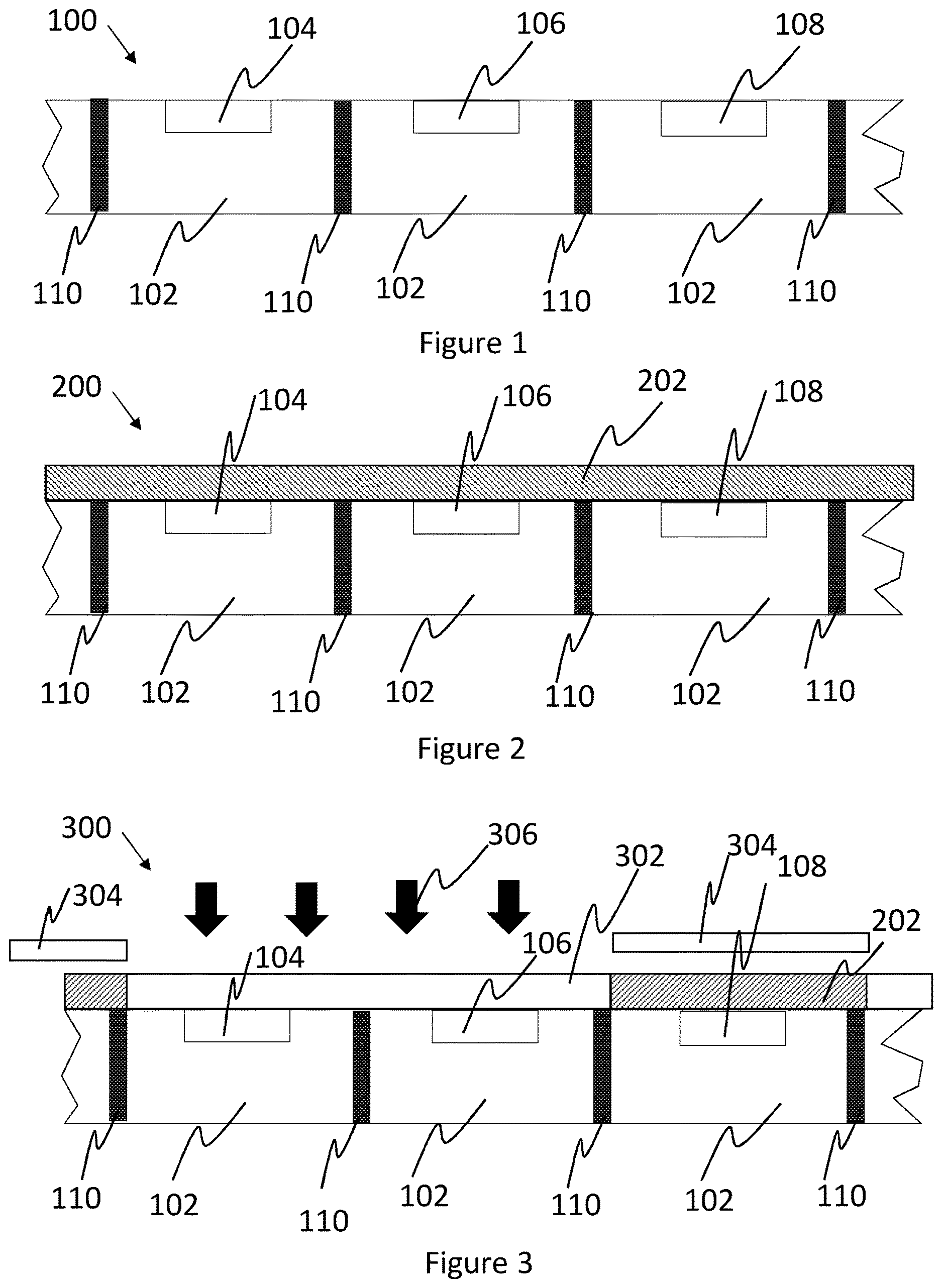 Patent US12622122 — Process of making monolithic RGB micro LED display using down converting macromolecules — Figure 1