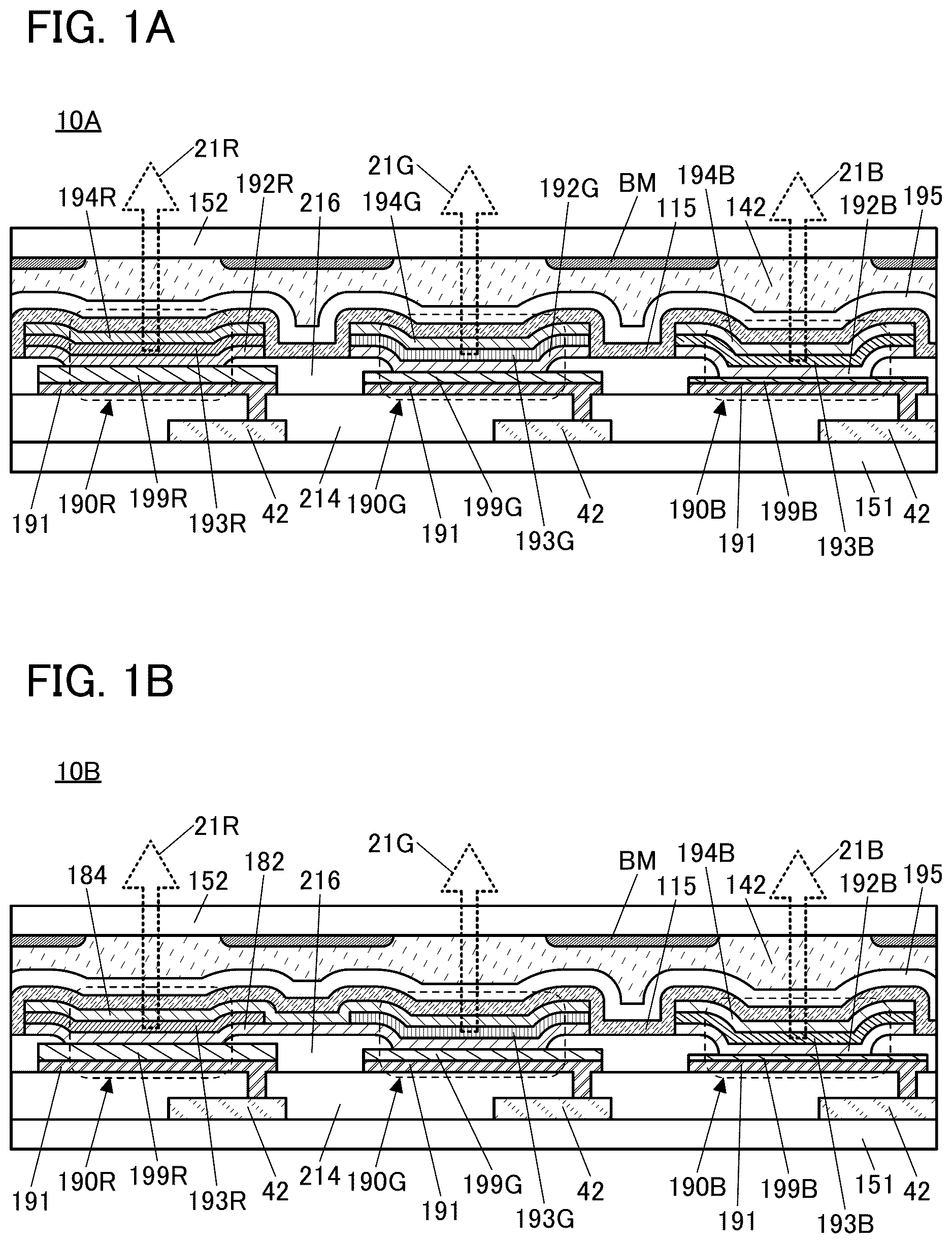 Patent US12622147 Figure 1 – Display device, display module, electronic device, and television device
