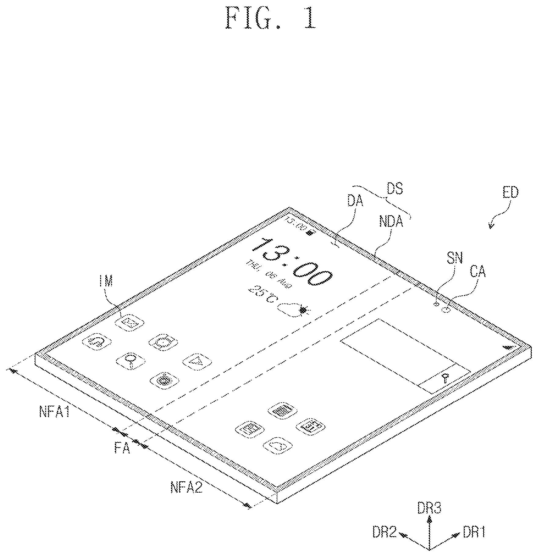 Patent US12622163 — Display device and method for manufacturing the same — Figure 1