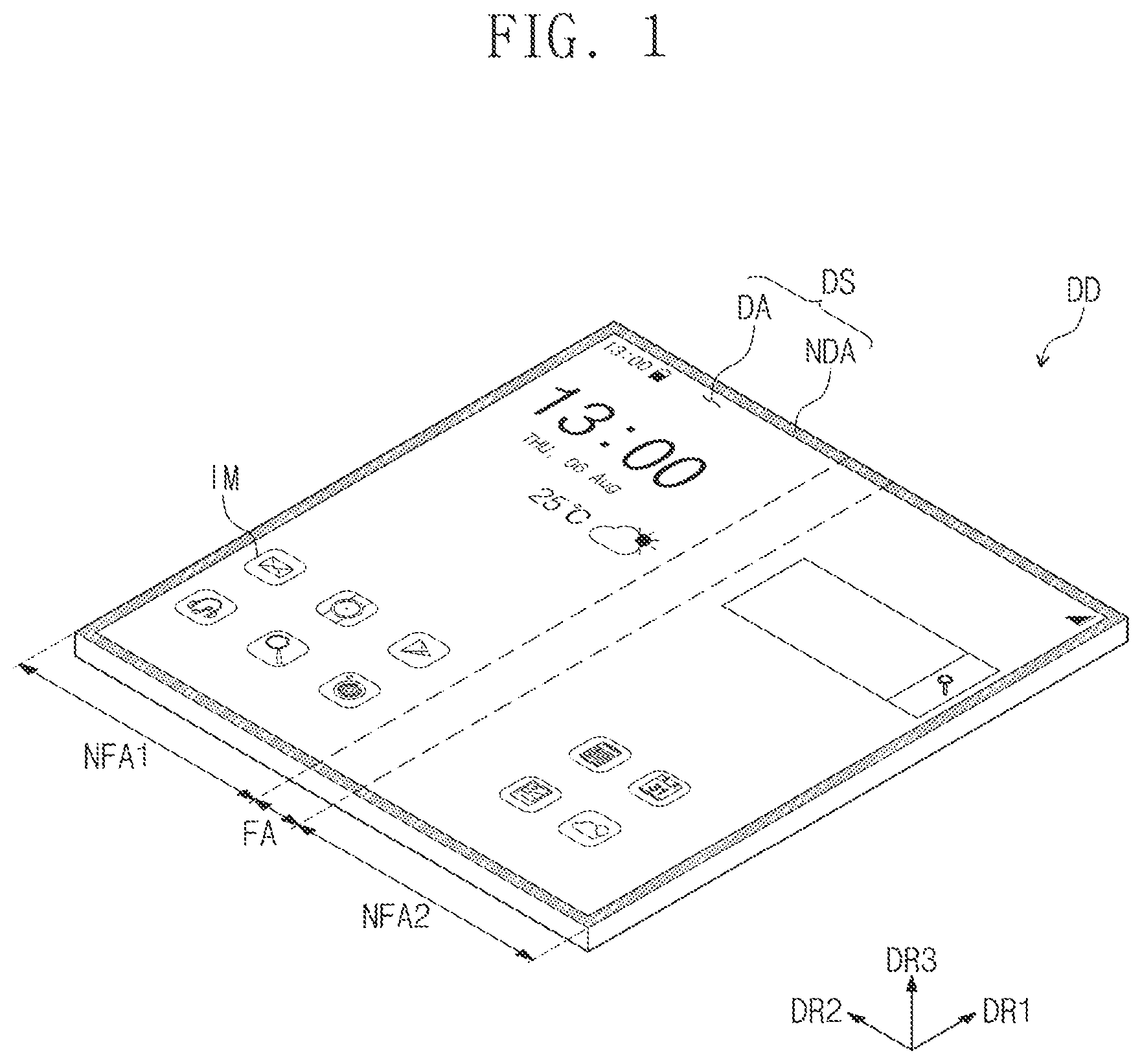 Patent US12622165 Figure 1 – Display device