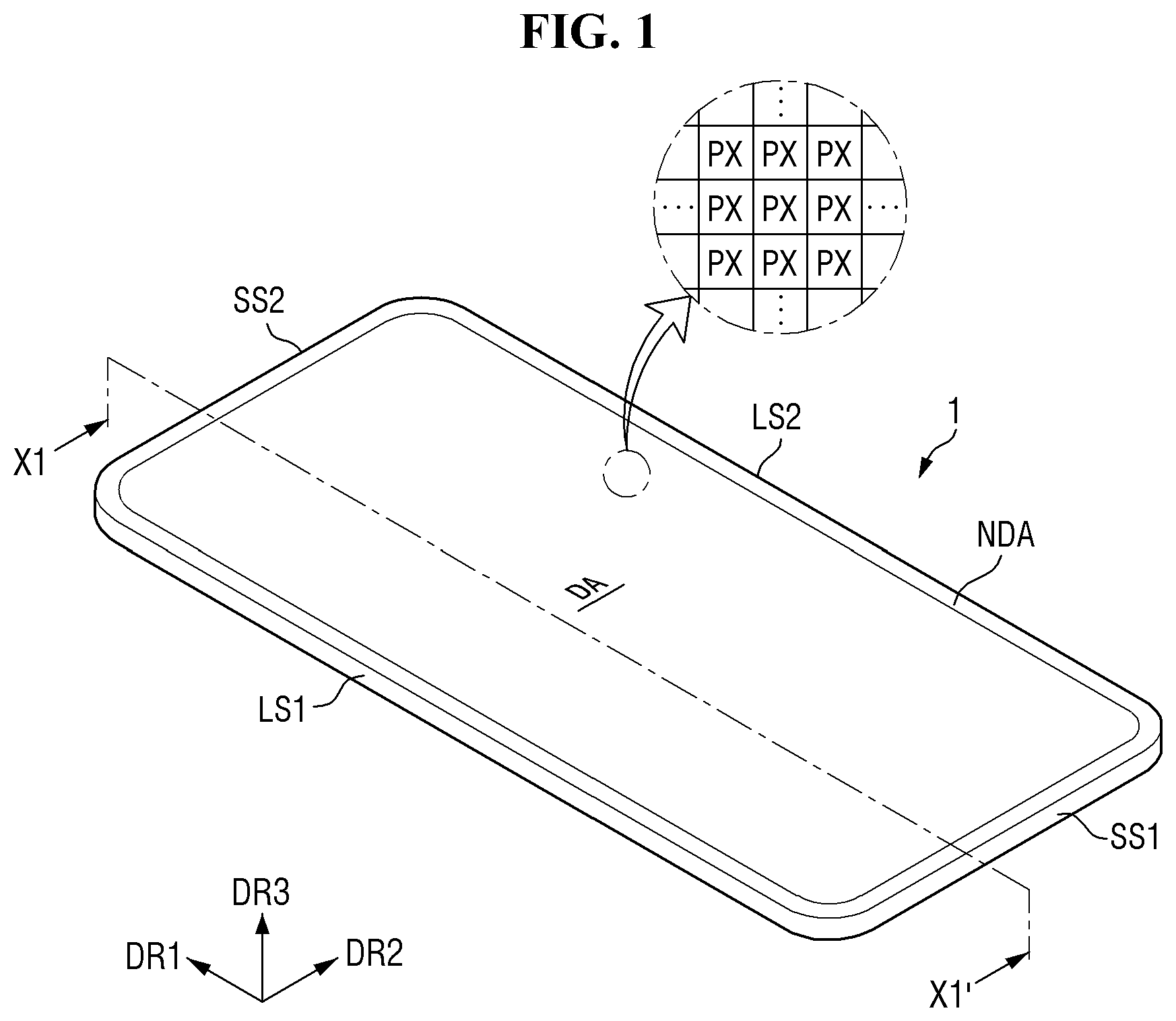 Patent US12622205 — Display device and method of manufacturing the same — Figure 1