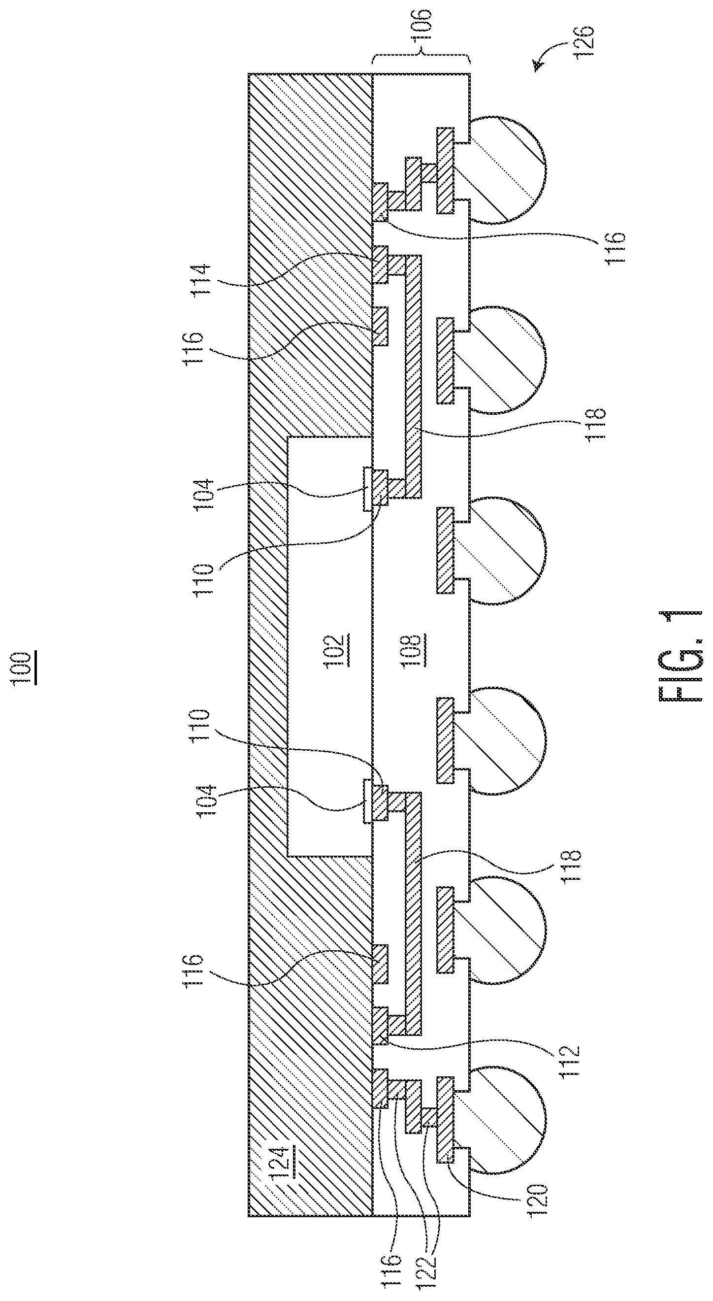 Patent US12622280 — Semiconductor device with through package via and method therefor — Figure 1