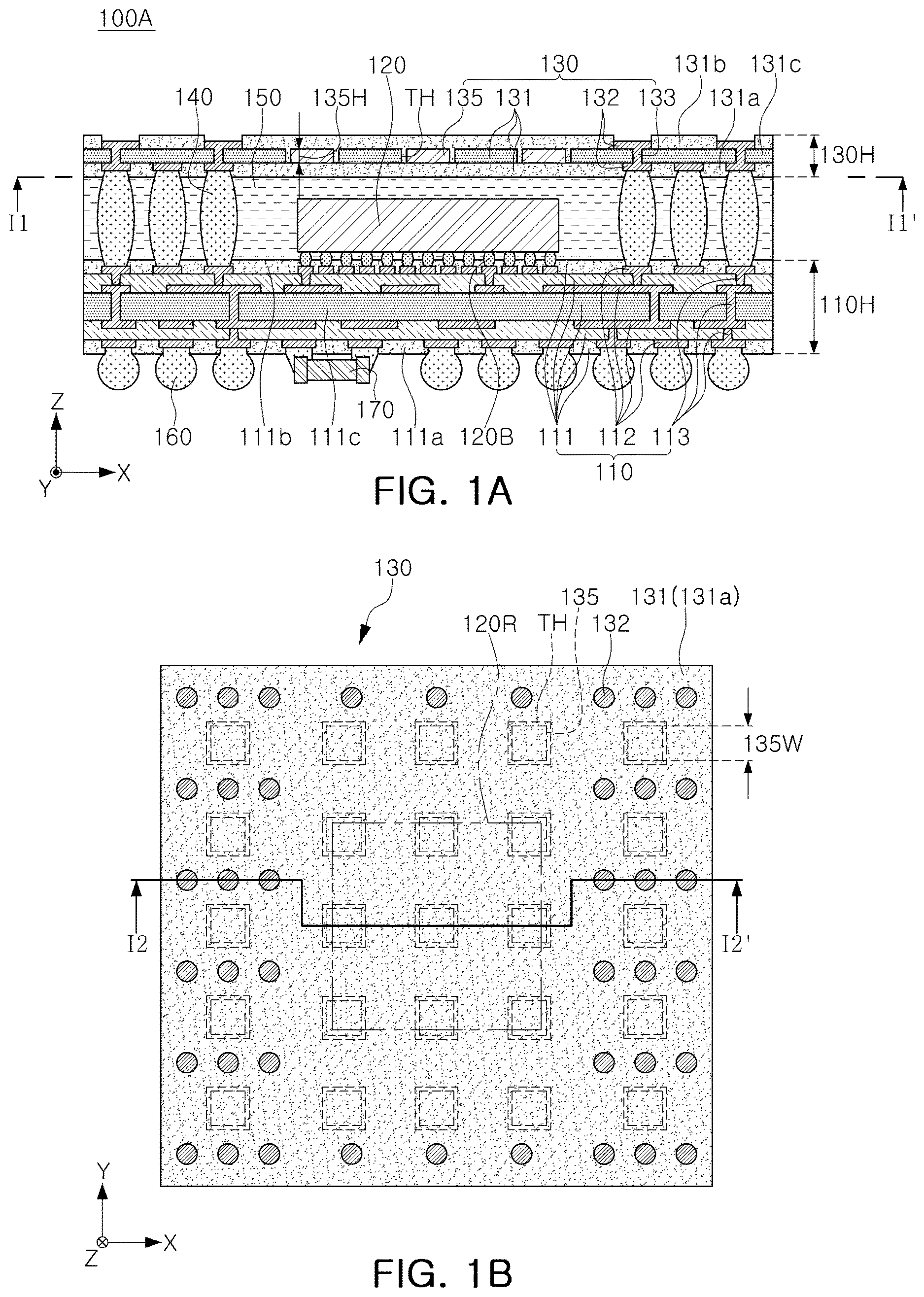 Patent US12622302 — Semiconductor package including a lower substrate and an upper substrate — Figure 1