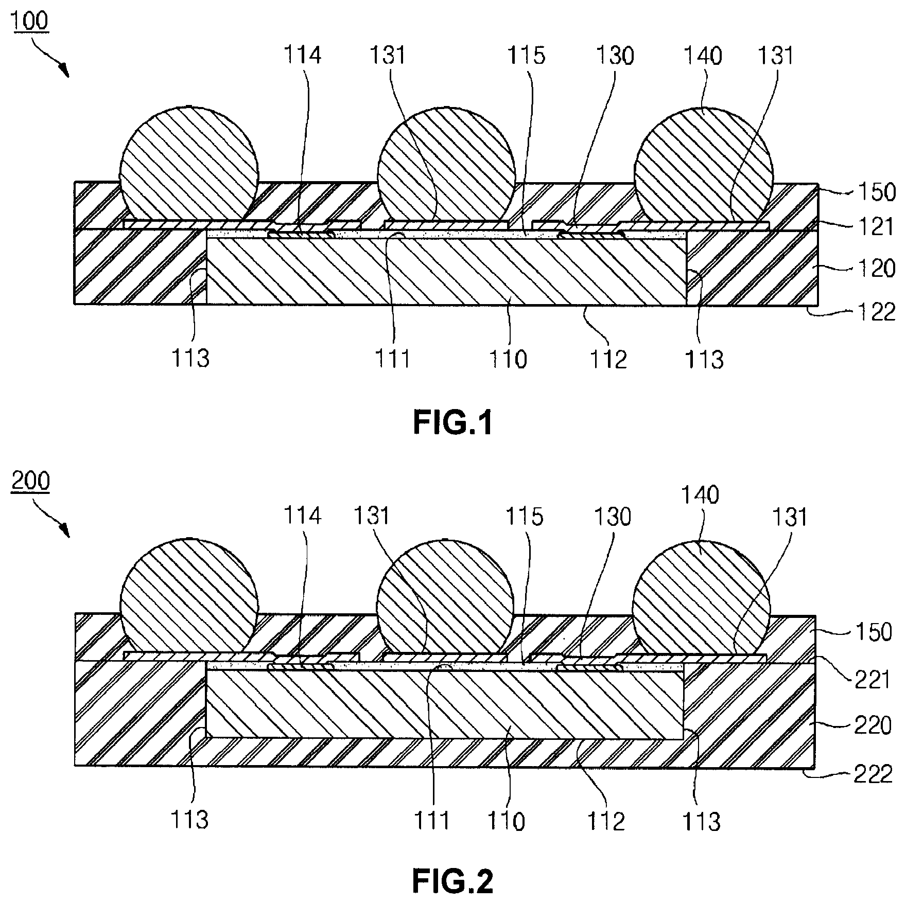 Patent US12622310 — Wafer level fan out semiconductor device and manufacturing method thereof — Figure 1