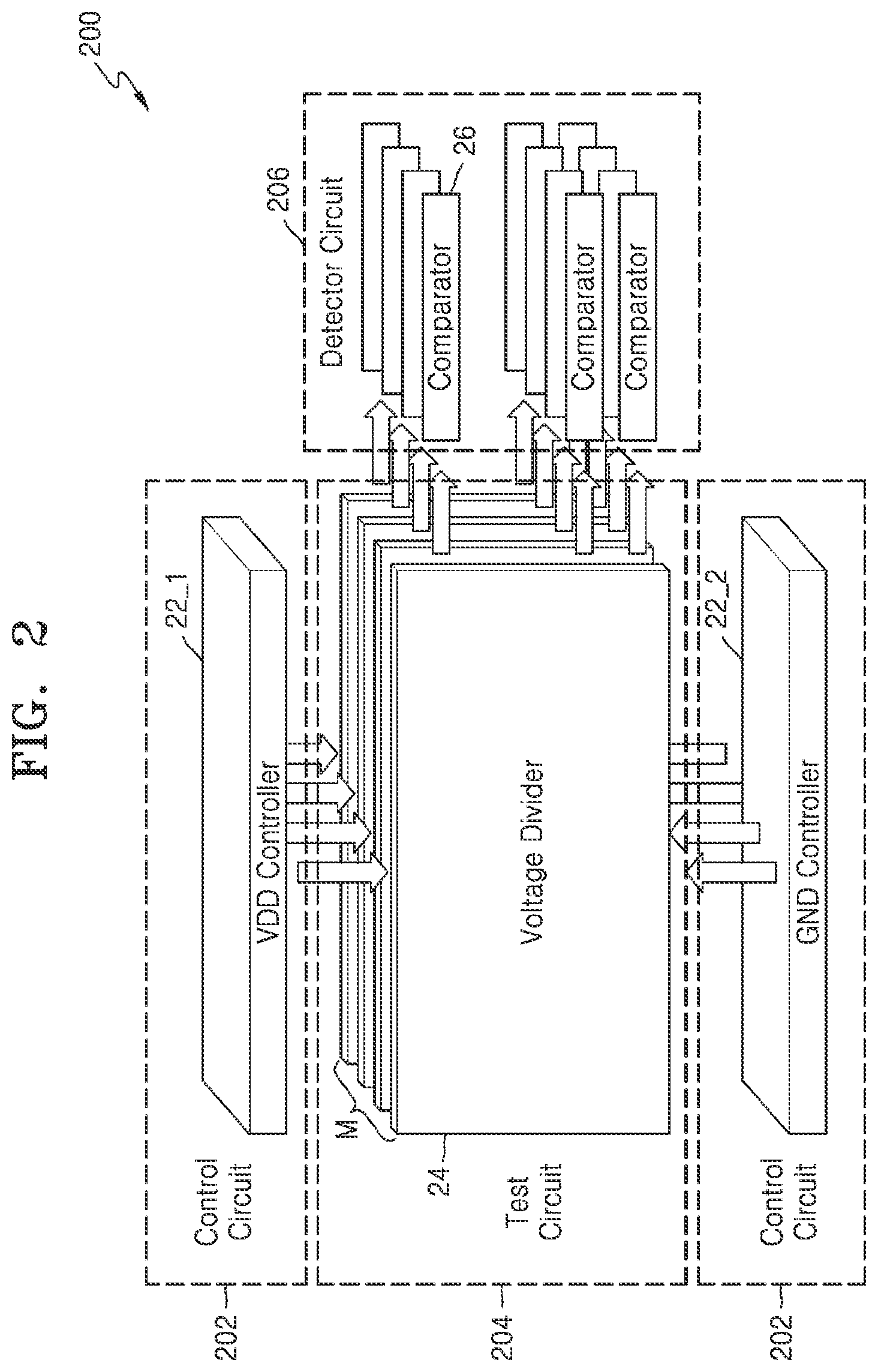 Patent US12622321 Figure 2 – Semiconductor device including through-silicon via (TSV) test device and operating method thereof