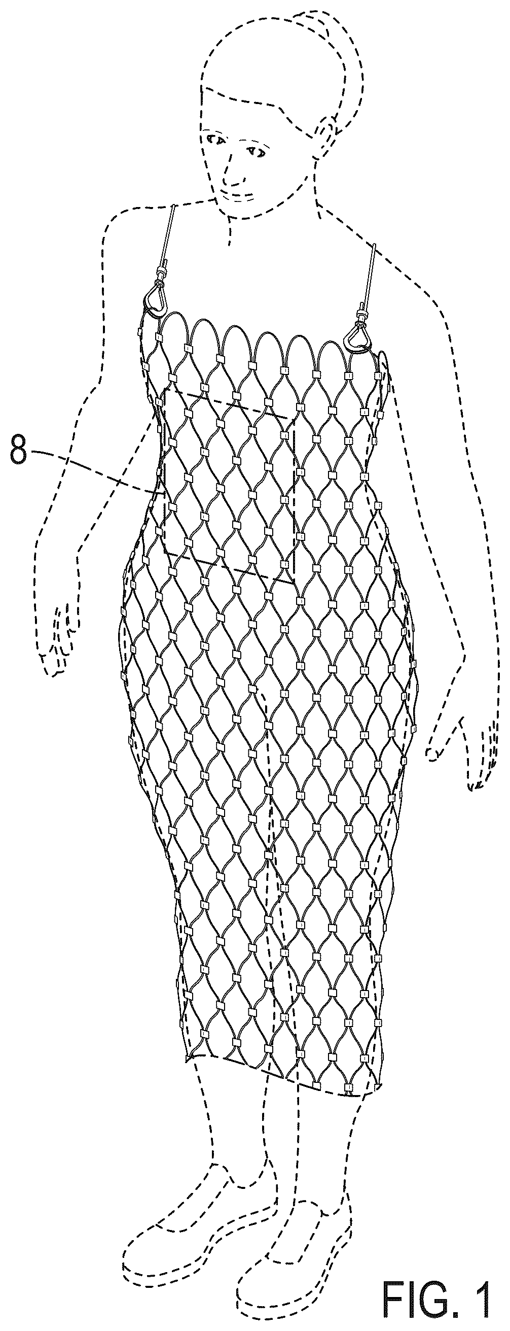 Patent USD1123309 — Tube garment of metal cable mesh — Figure 1