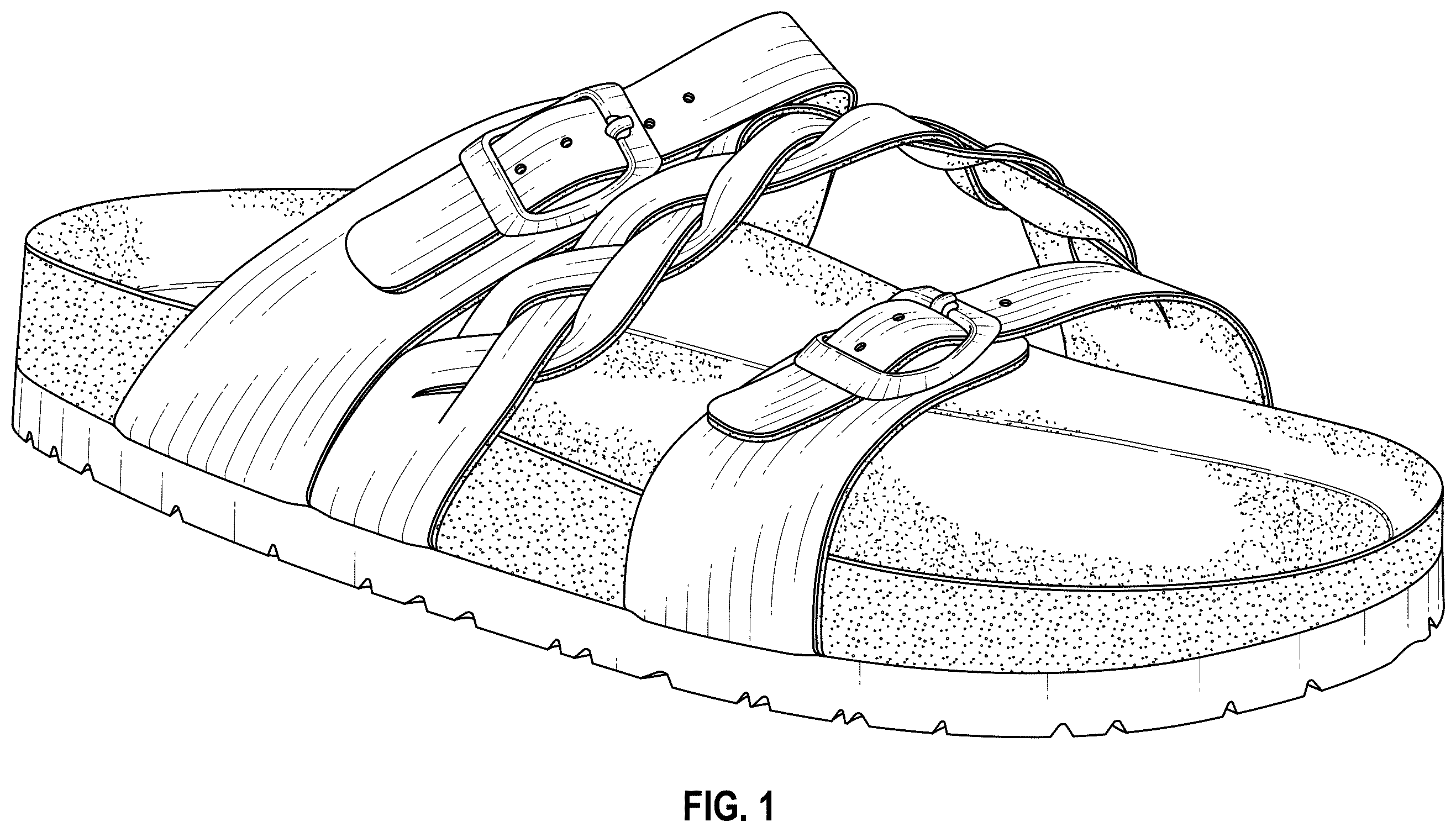 Patent USD1123326 Figure 1 – Sandals