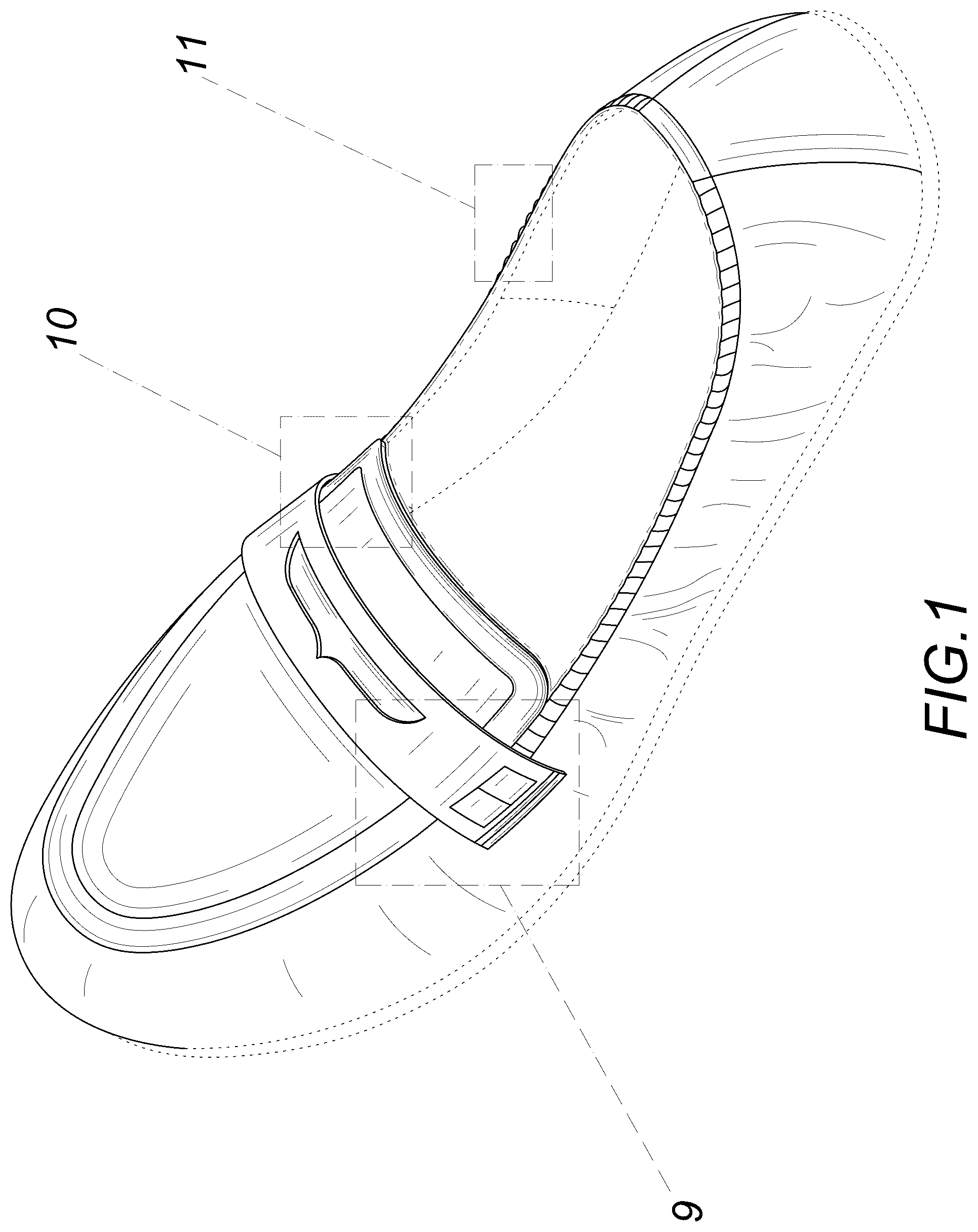 Patent USD1123332 Figure 1 – Shoe
