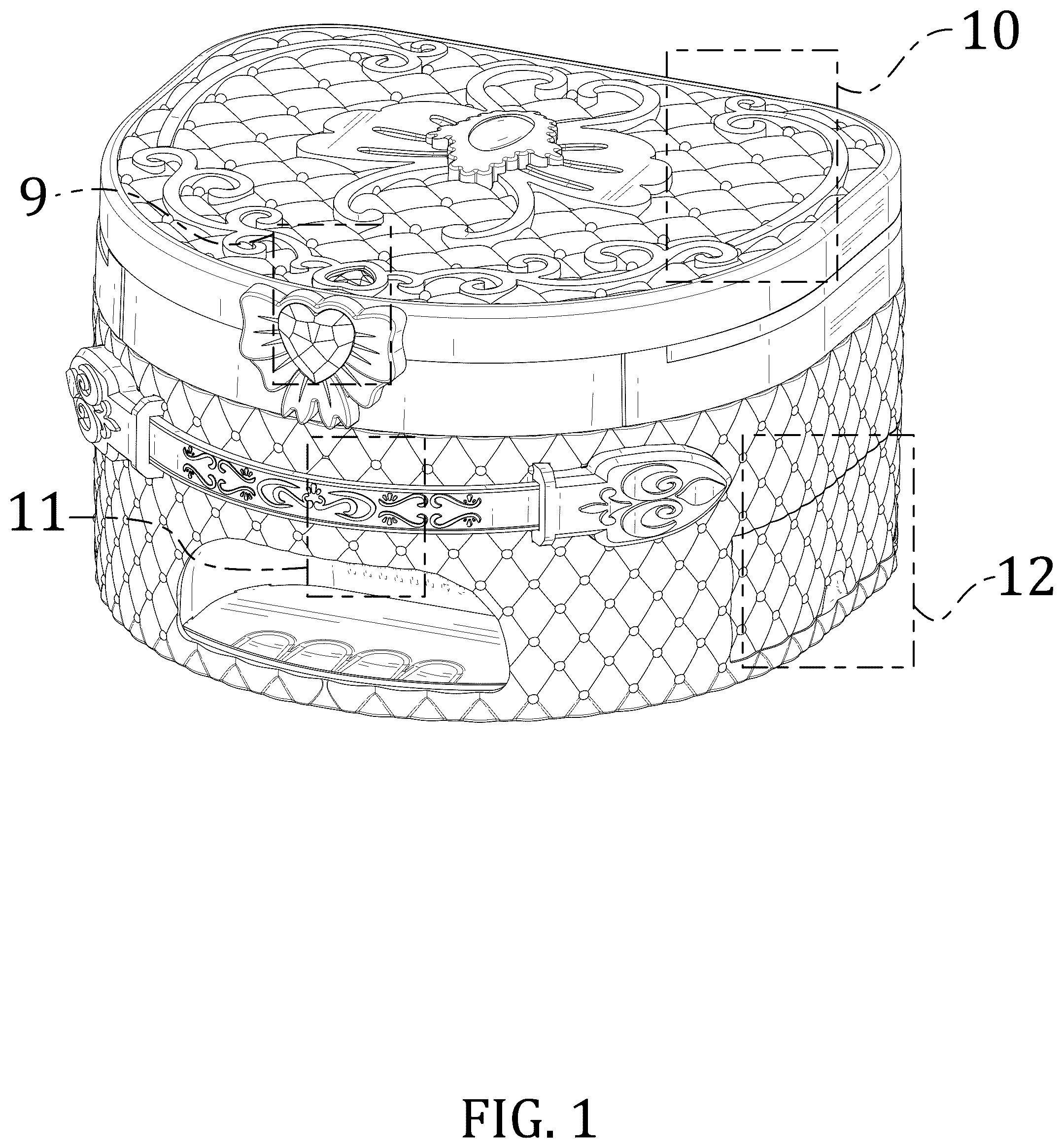 Patent USD1123388 — Makeup box — Figure 1