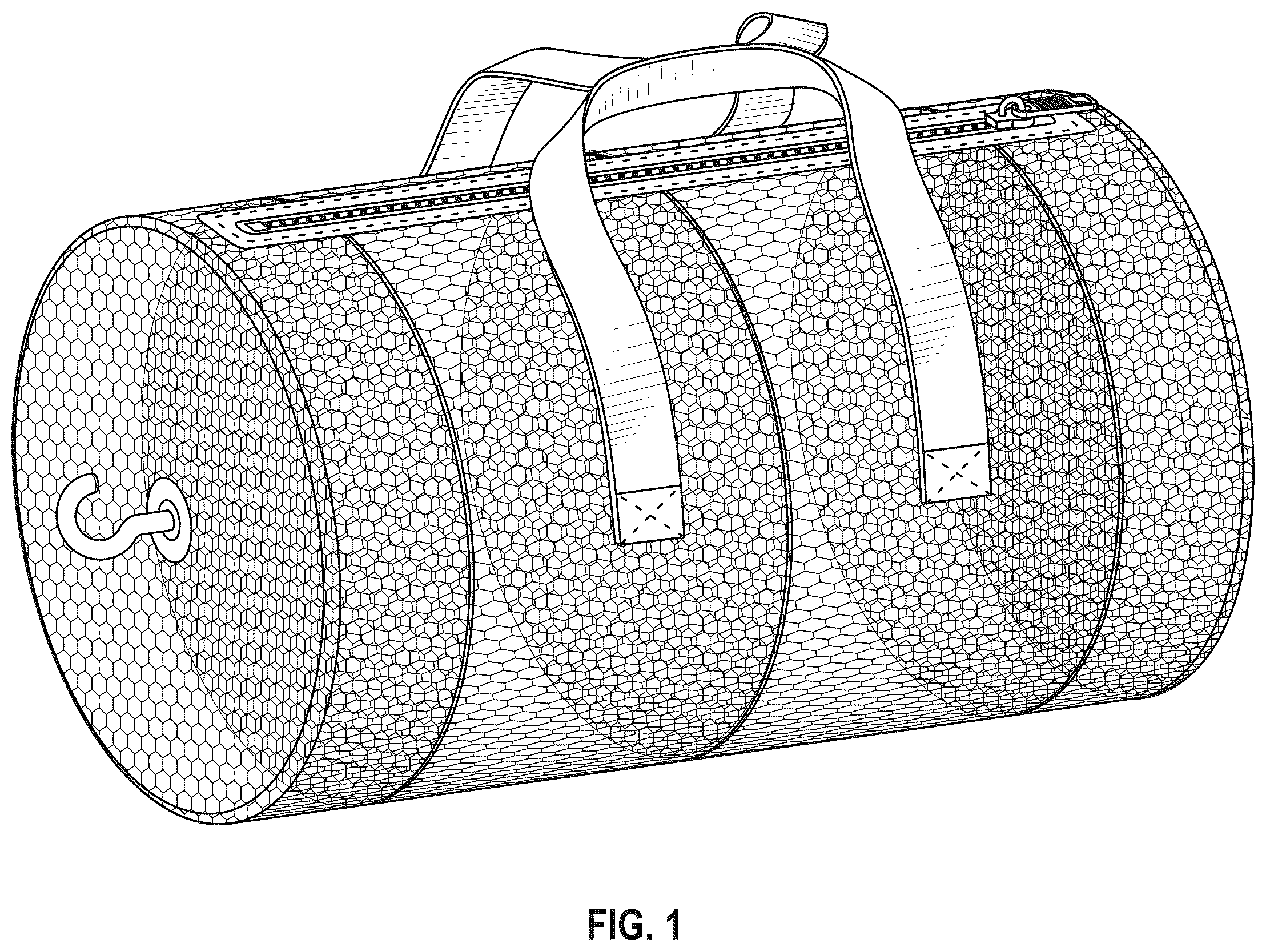 Patent USD1123389 — Mesh duffle bag — Figure 1