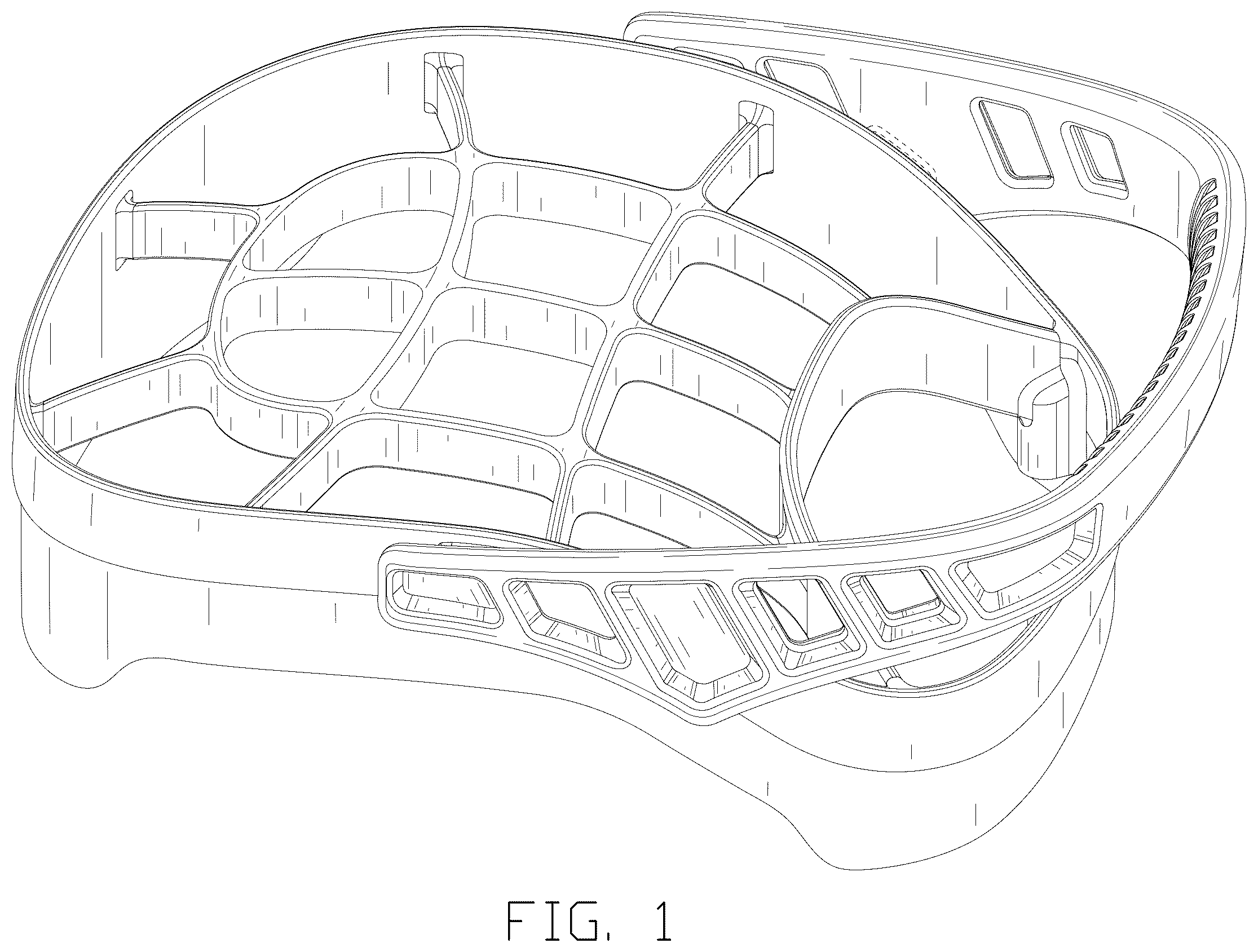 Patent USD1123400 Figure 1 – Golf bag divider top