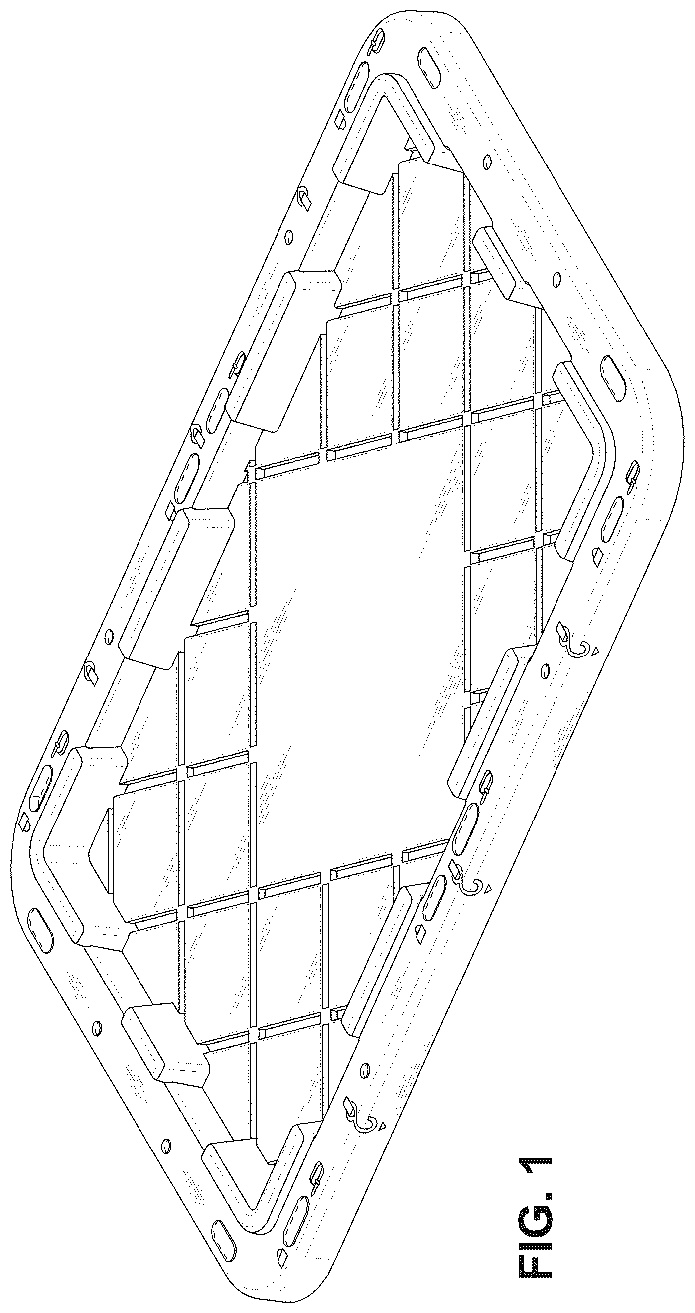 Patent USD1123404 Figure 1 – Lid with central diamond element