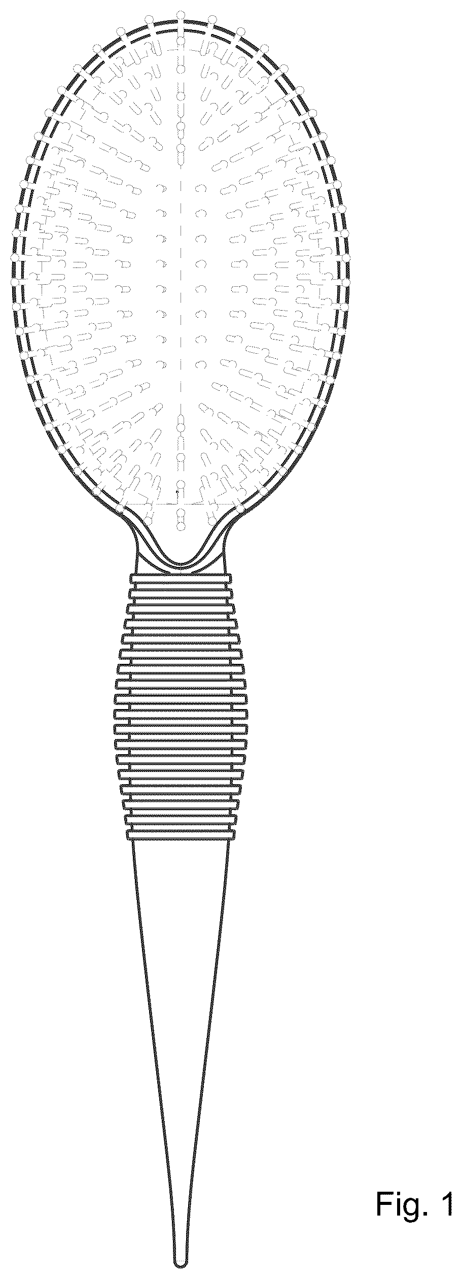 Patent USD1123411 — Paddle hairbrush — Figure 1
