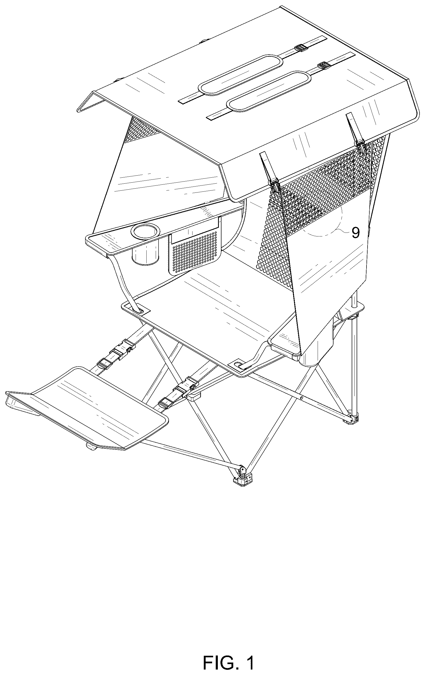 Patent USD1123418 Figure 1 – Camping chair