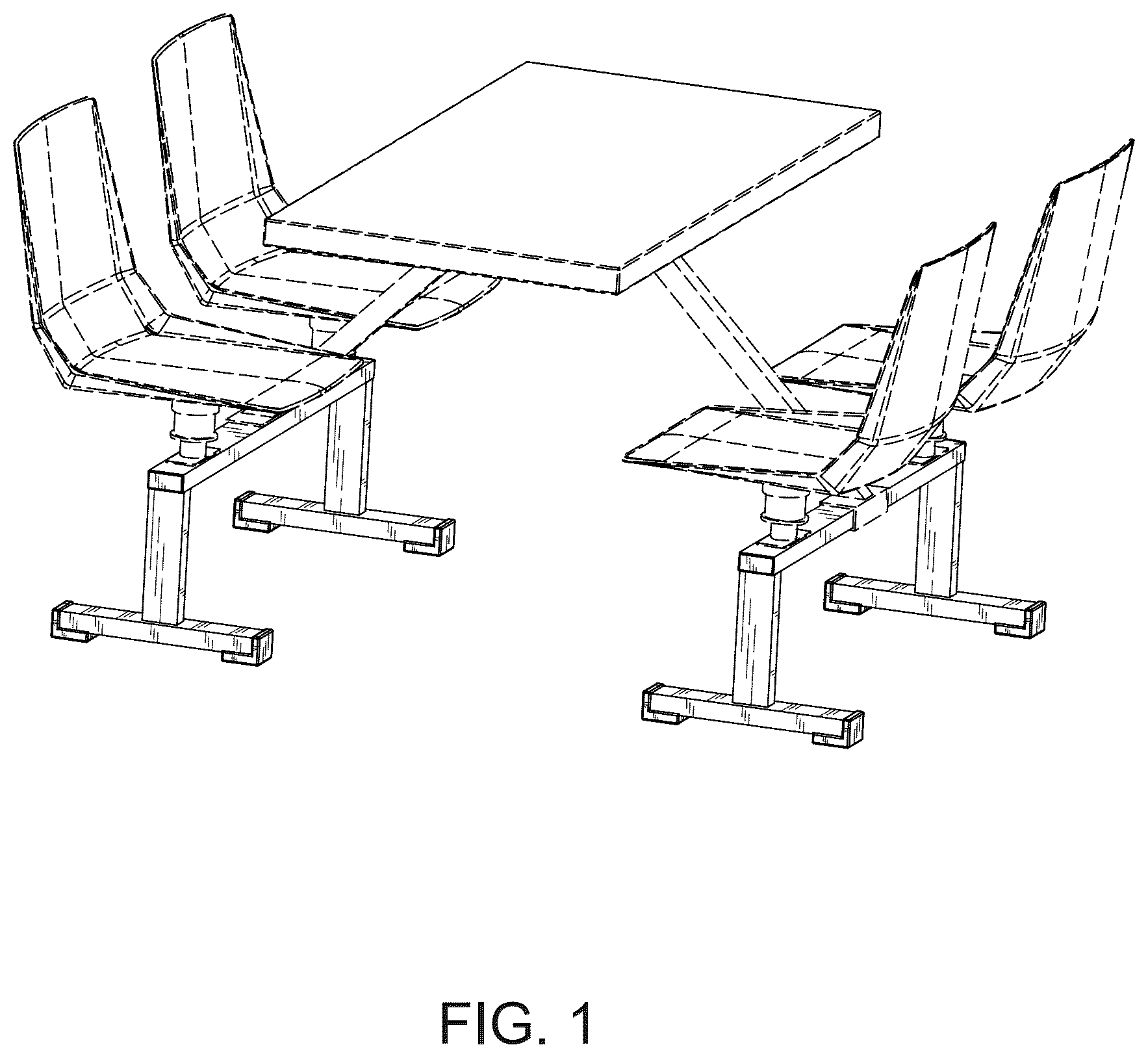 Patent USD1123419 — Cluster swivel booth — Figure 1