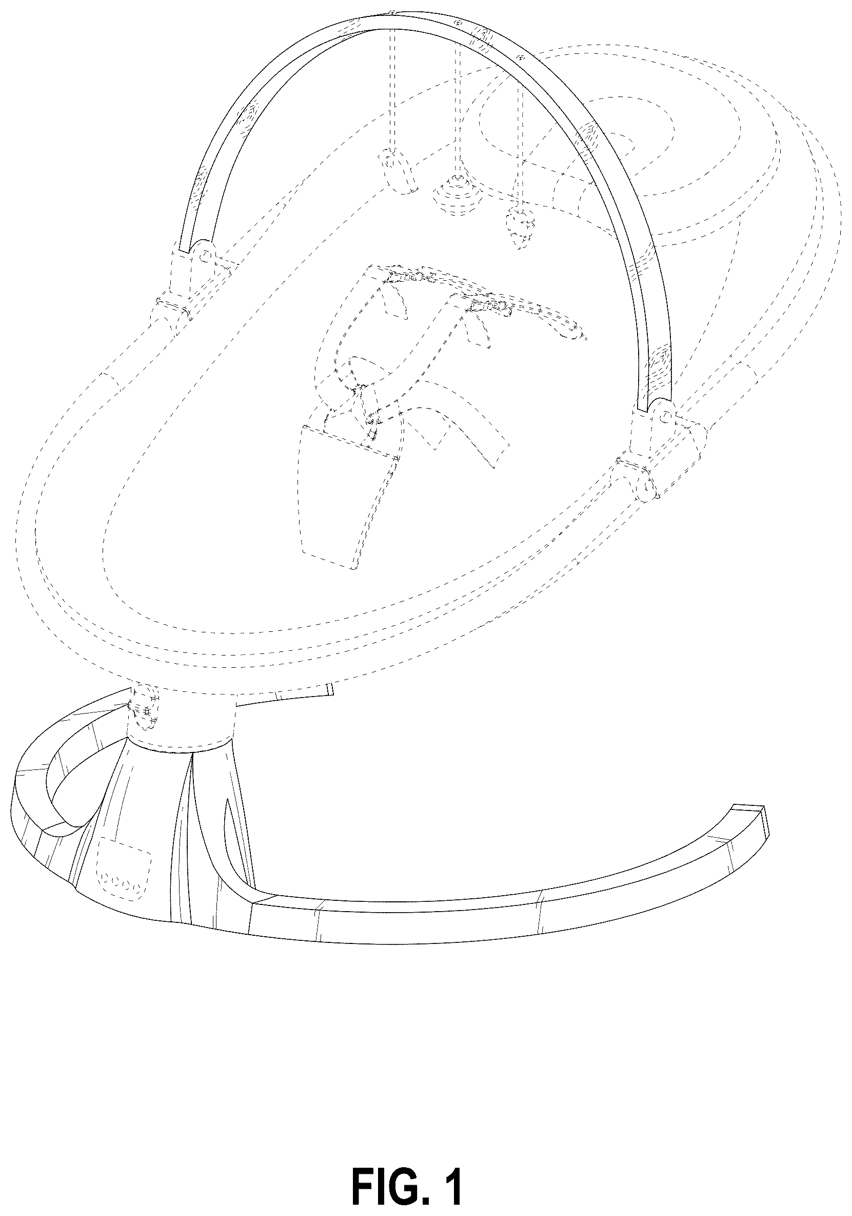 Patent USD1123420 Figure 1 – Baby swing with toy bar
