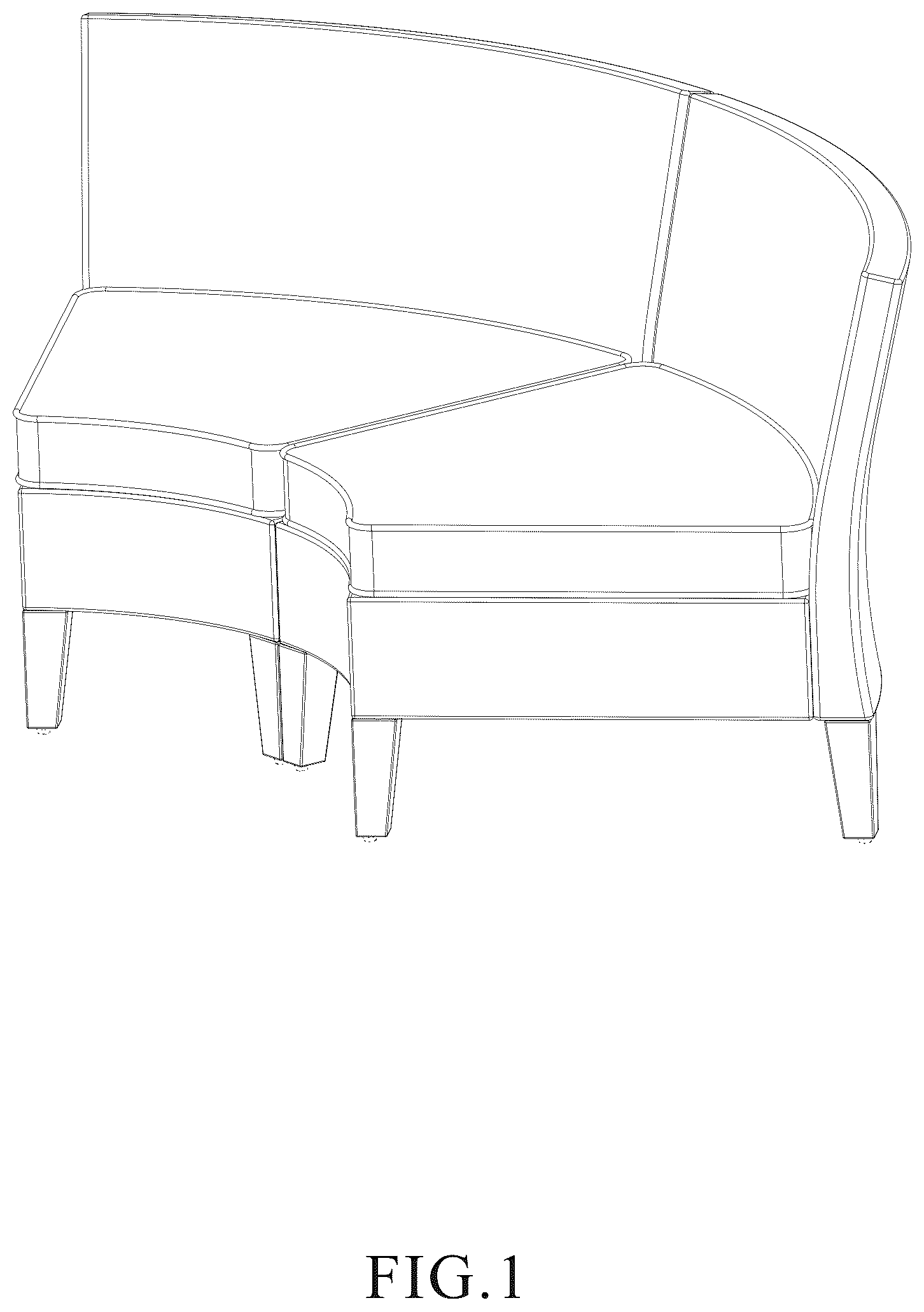 Patent USD1123431 Figure 1 – Sofa