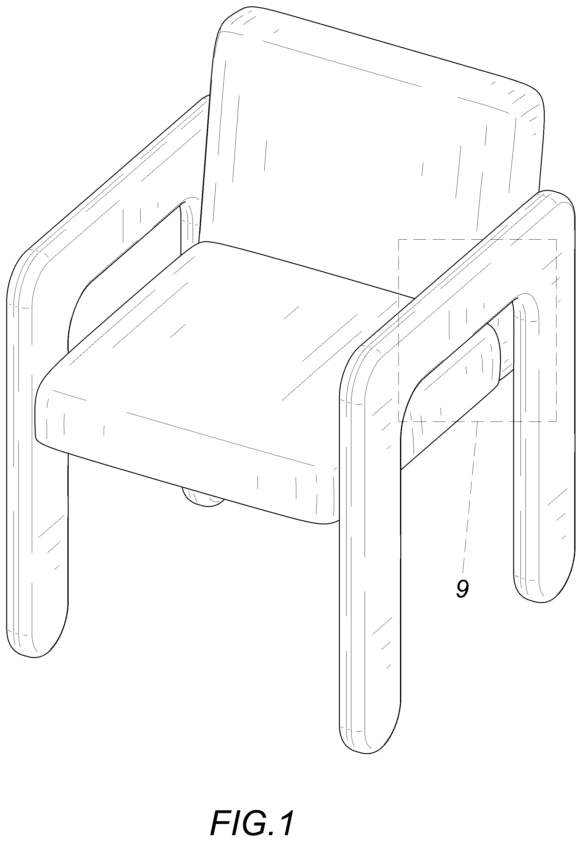 Patent USD1123433 Figure 1 – Chair