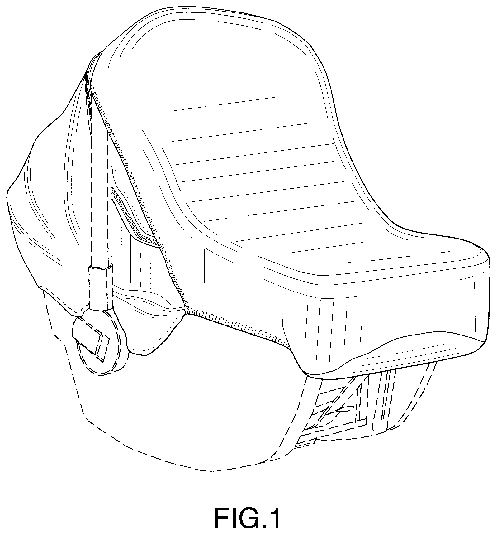 Patent USD1123453 Figure 1 – Stretch fit baby car seat cover