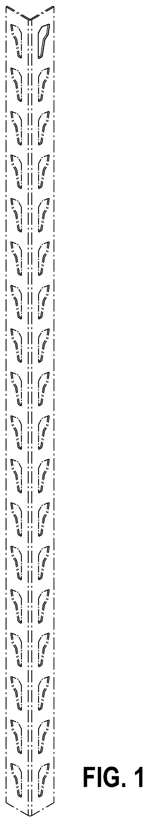Patent USD1123478 — Post keyhole of a shelving unit — Figure 1