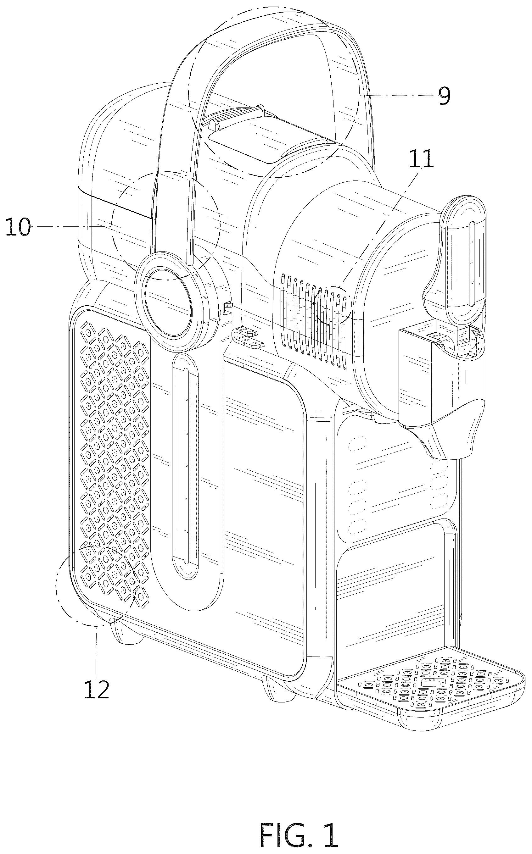 Patent USD1123490 Figure 1 – Slushie machine