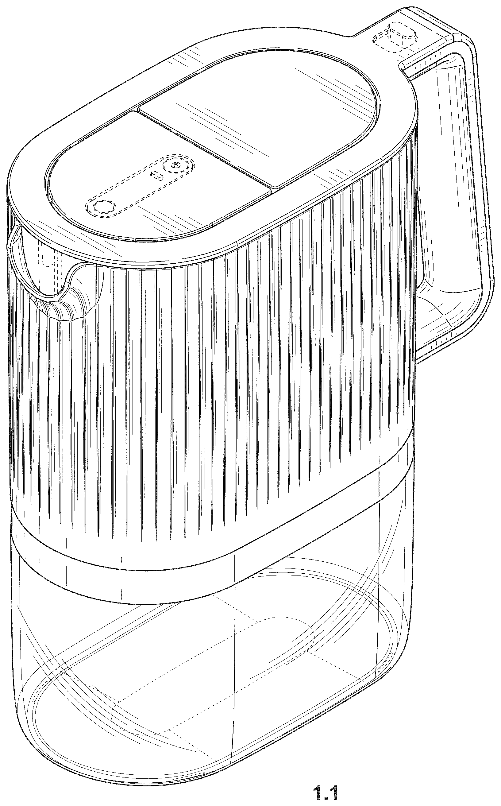Patent USD1123491 — Water filter jug — Figure 1
