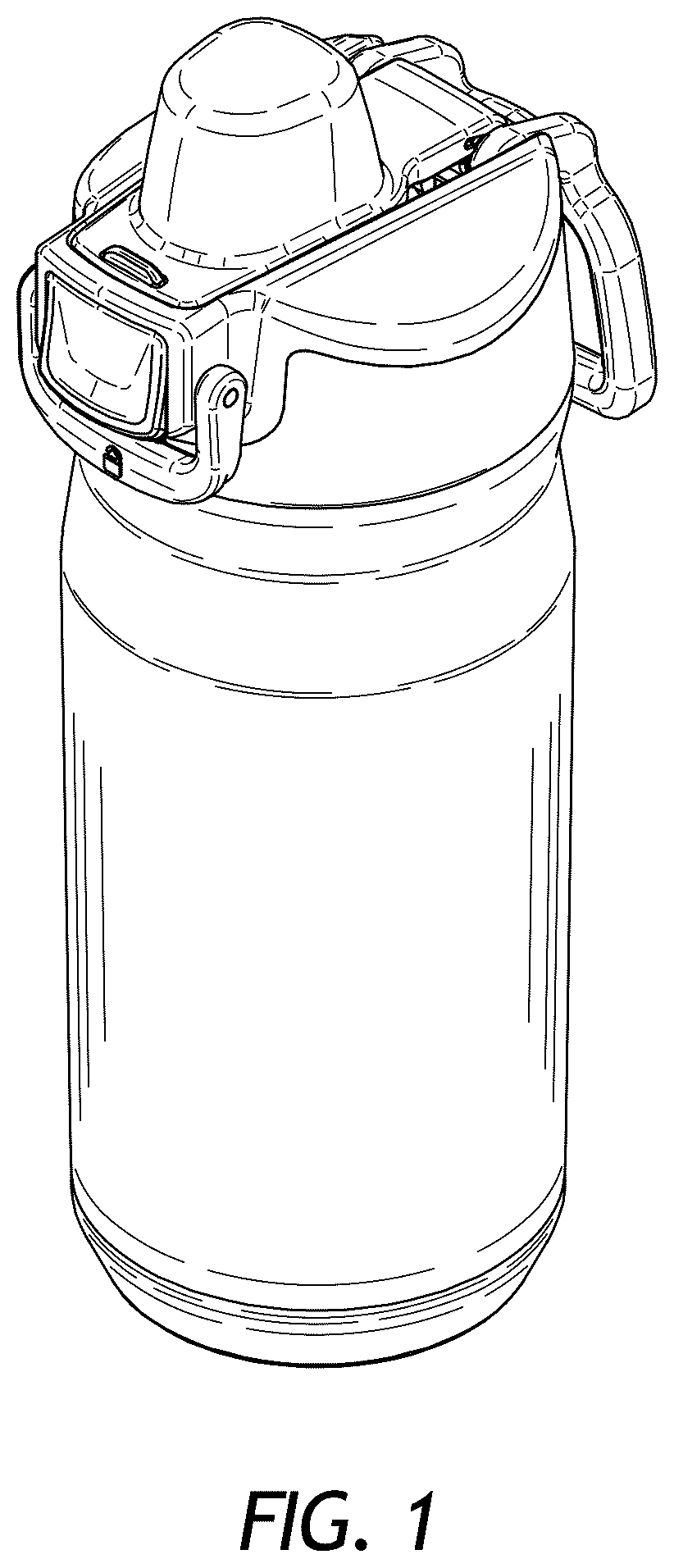 Patent USD1123520 — Container with lockable flip top lid and handle — Figure 1