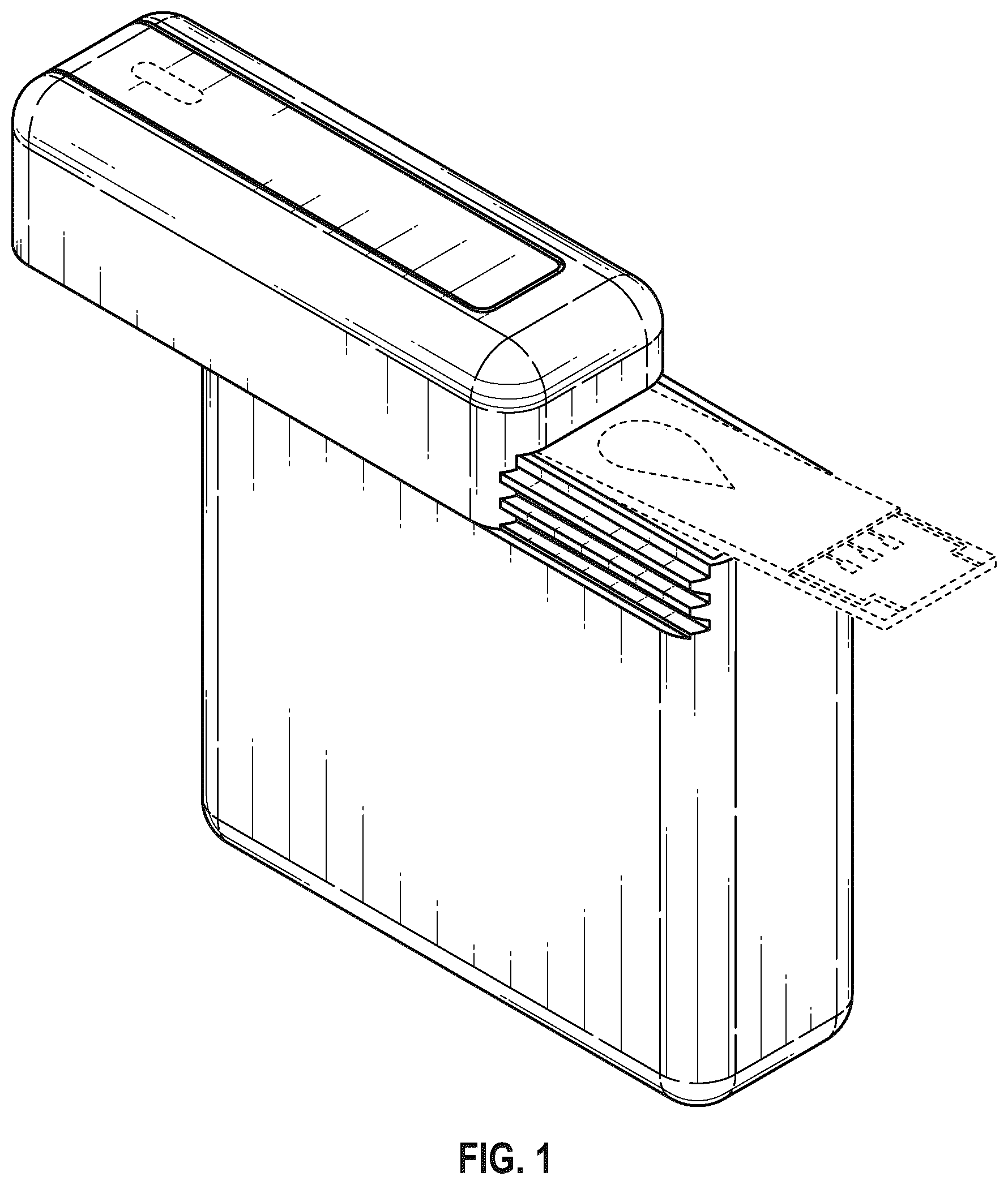 Patent USD1123645 Figure 1 – Combined container and dispenser