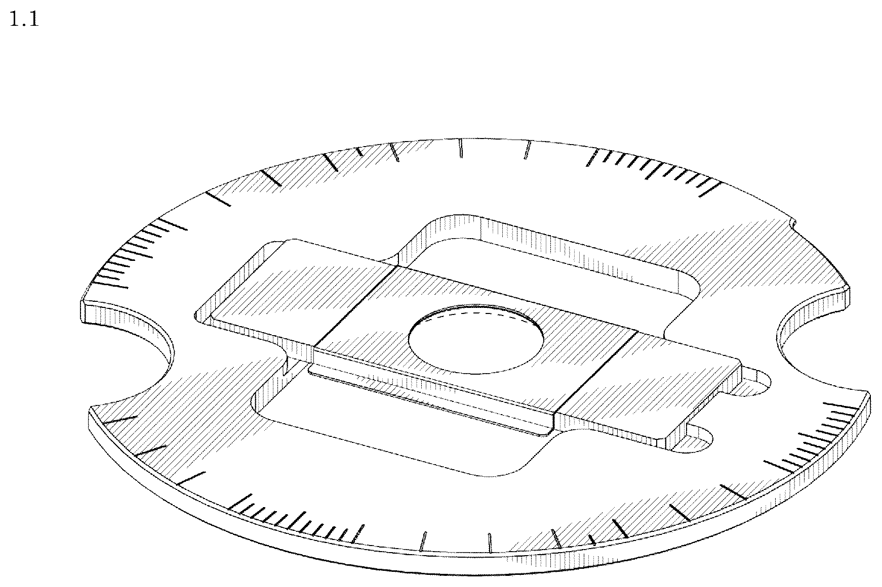Patent USD1123669 Figure 1 – Disc-shaped sample holder for measuring instruments