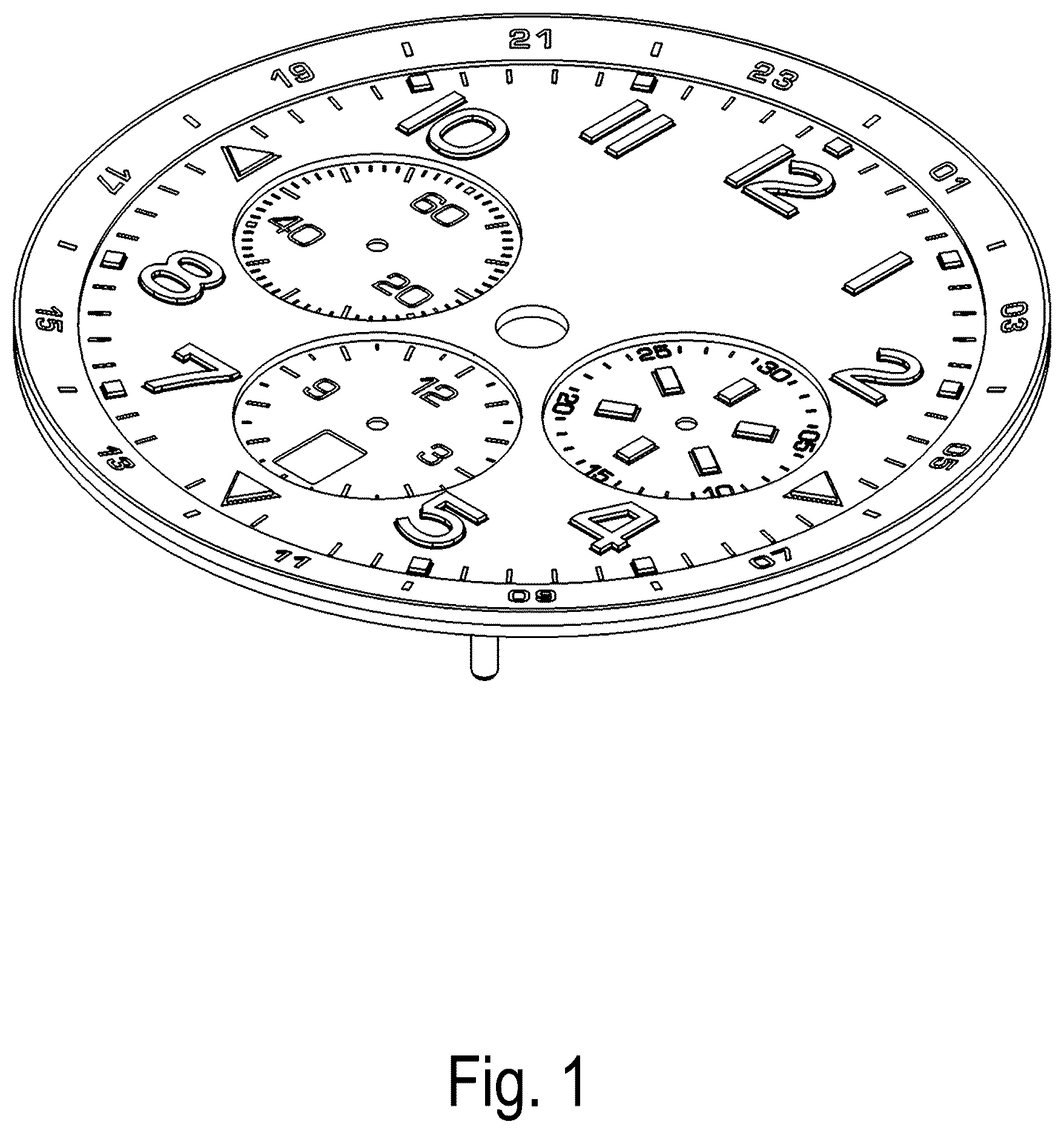 Patent USD1123677 Figure 1 – Dial