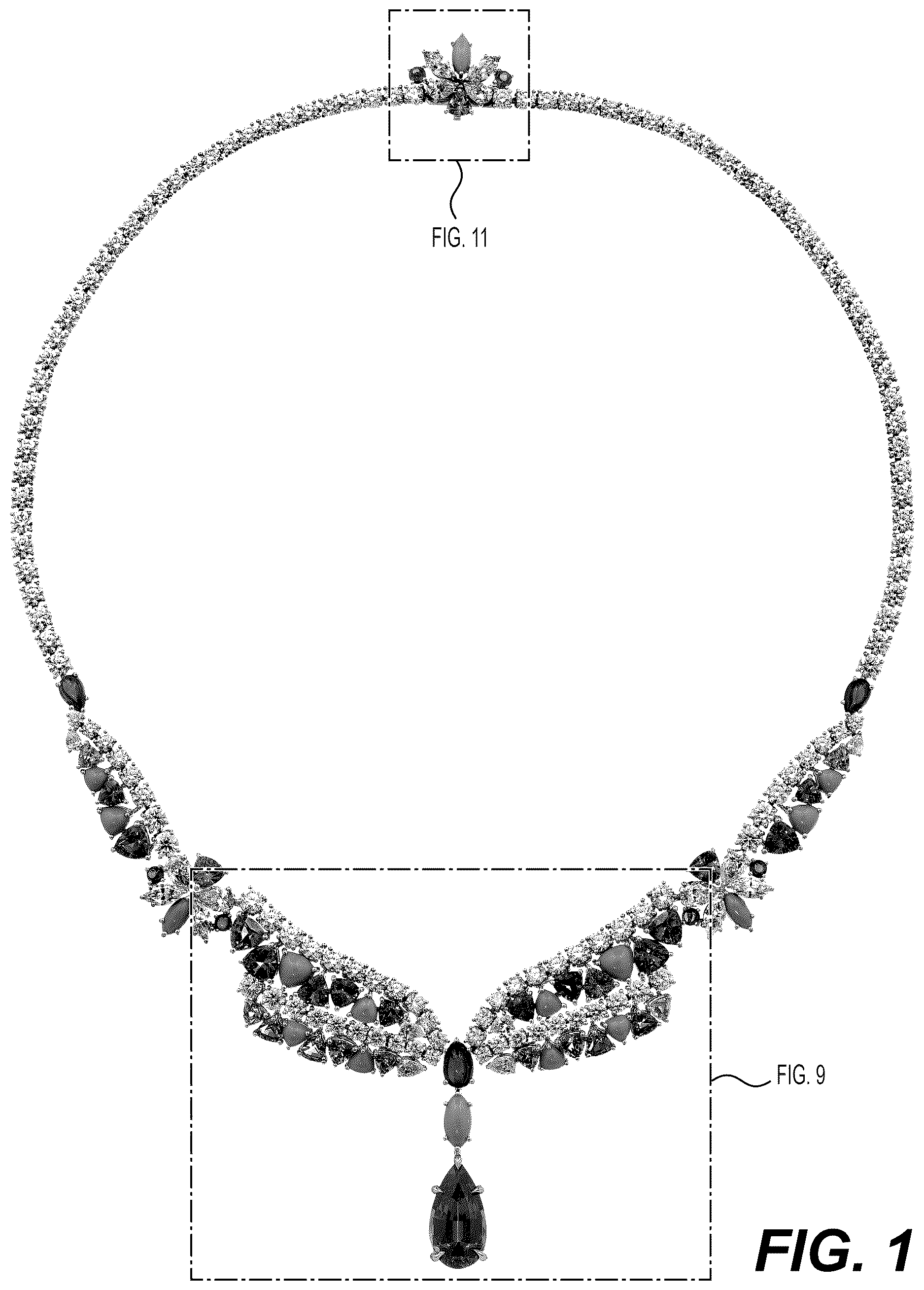 Patent USD1123685 — Necklace — Figure 1