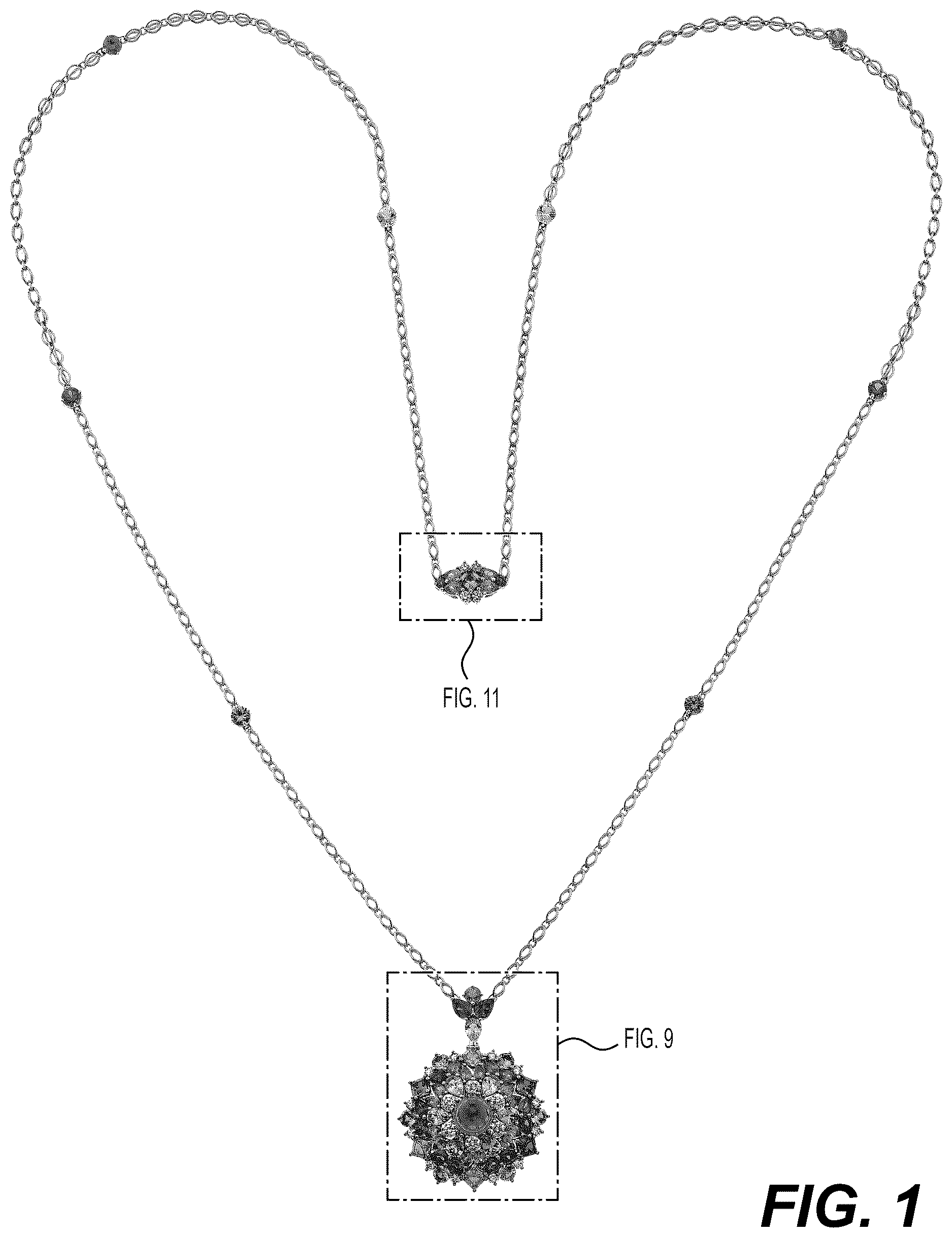 Patent USD1123686 — Necklace — Figure 1